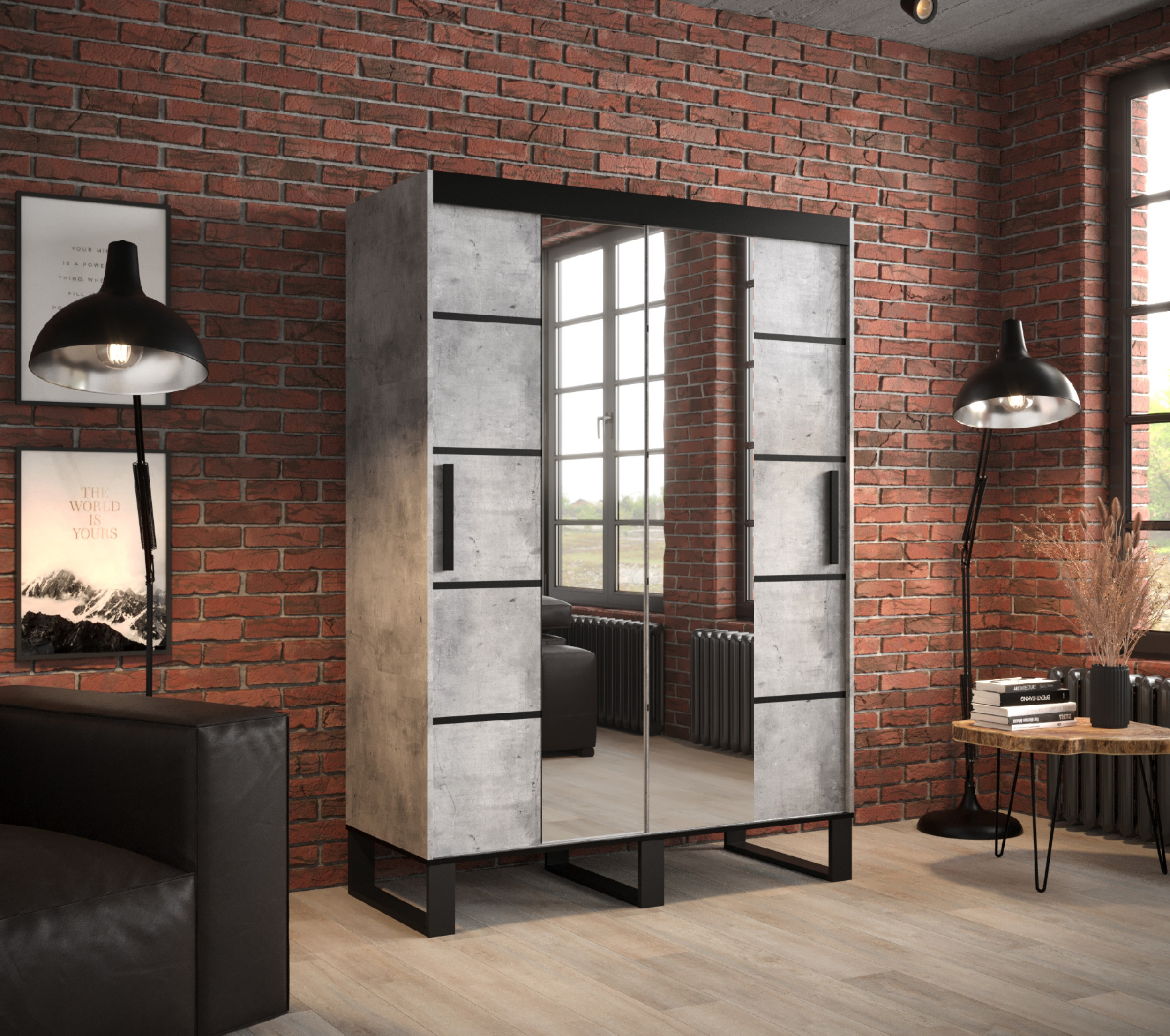 Šatní skříň Abi Loft V4 Barva korpusu: Beton