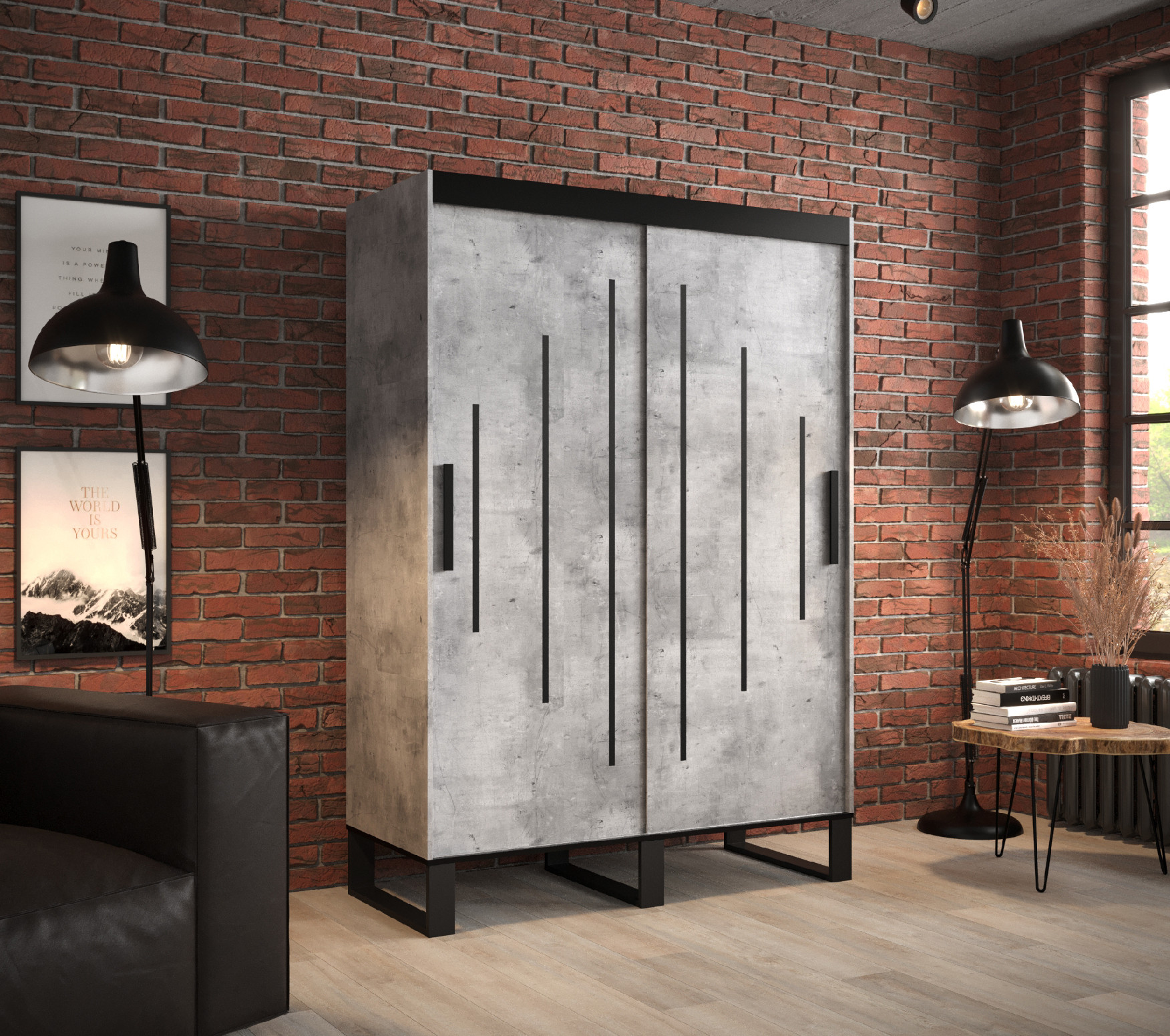 Šatní skříň Abi Loft Y Barva korpusu: Beton
