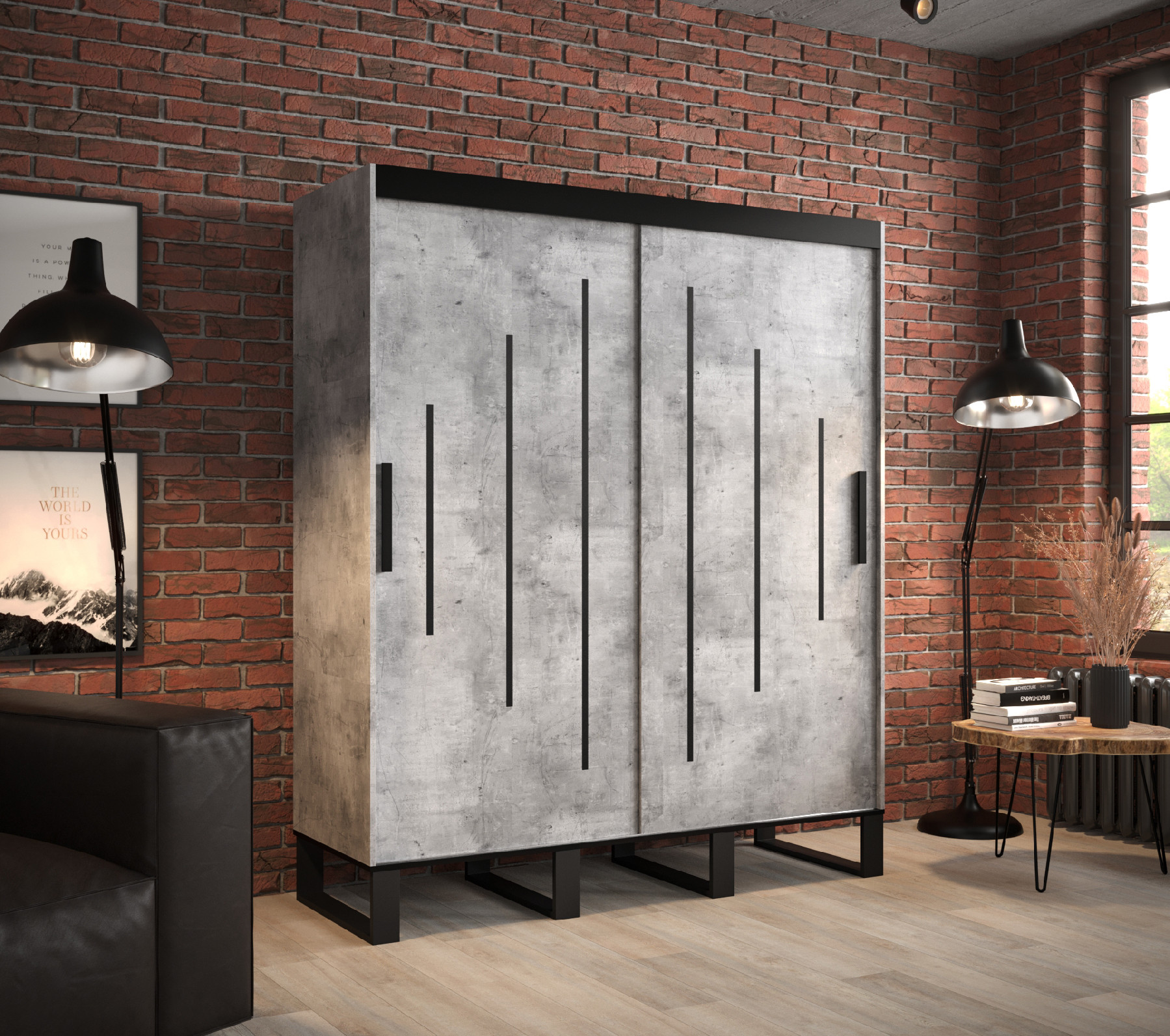 Šatní skříň Abi Loft Y Barva korpusu: Beton