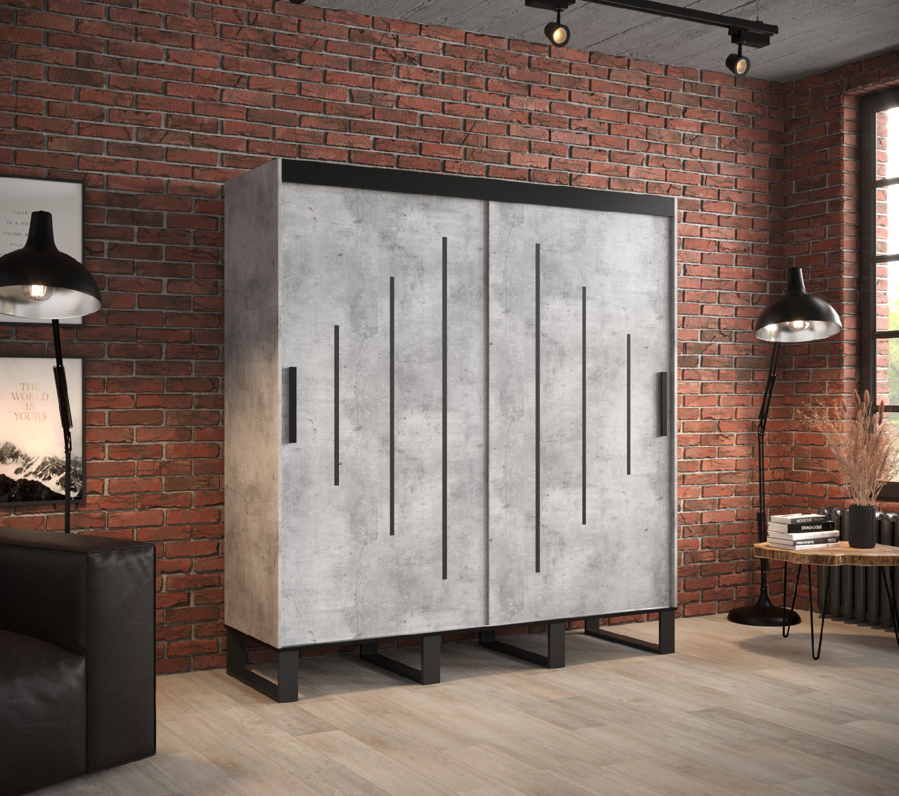 Šatní skříň Abi Loft Y Barva korpusu: Beton
