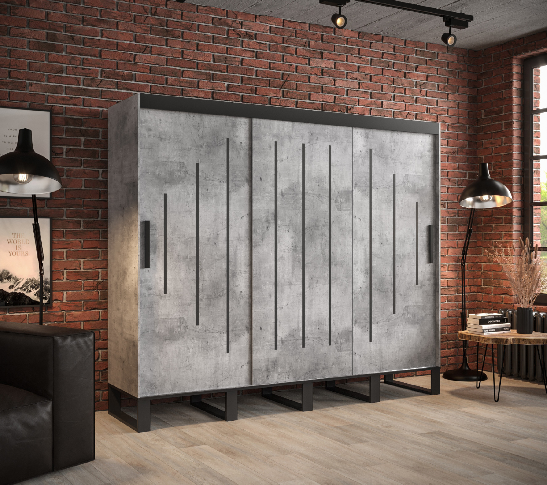 Šatní skříň Abi Loft Y Barva korpusu: Beton