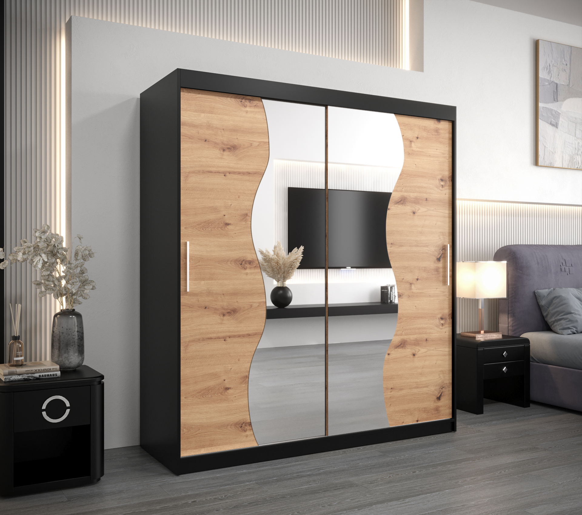 Šatní skříň Abi Mr Dveře: Černá