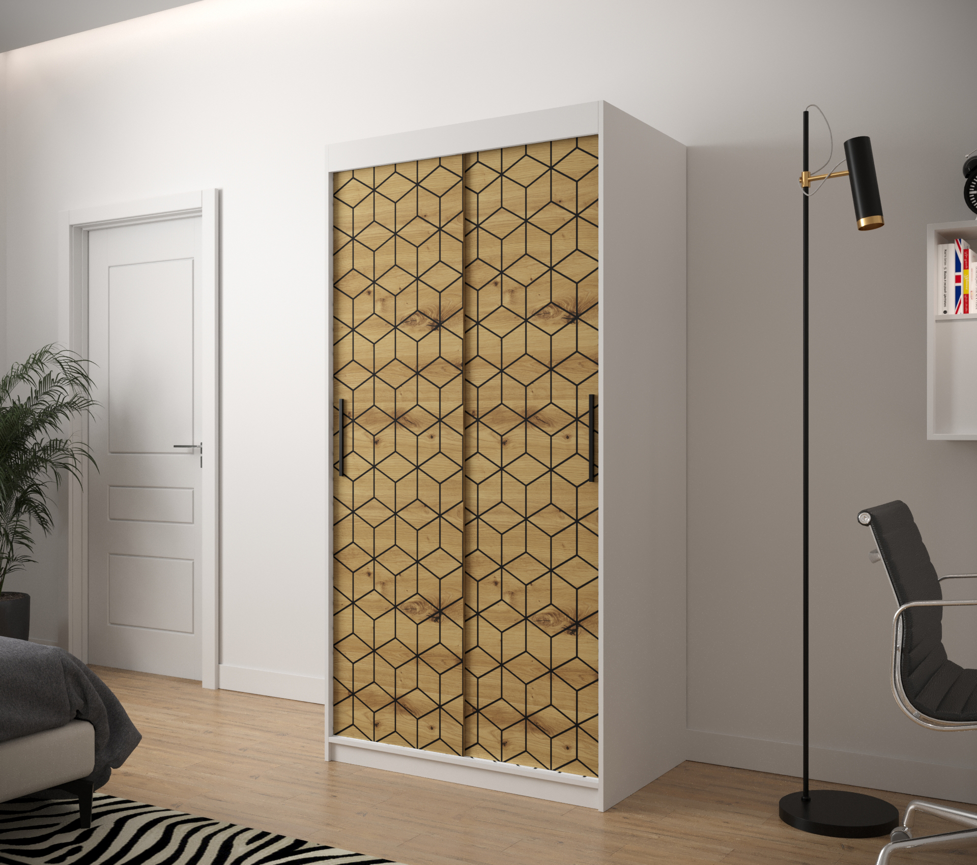 Šatní skříň Abi Plaster 1 Barva korpusu: Bílá Mat