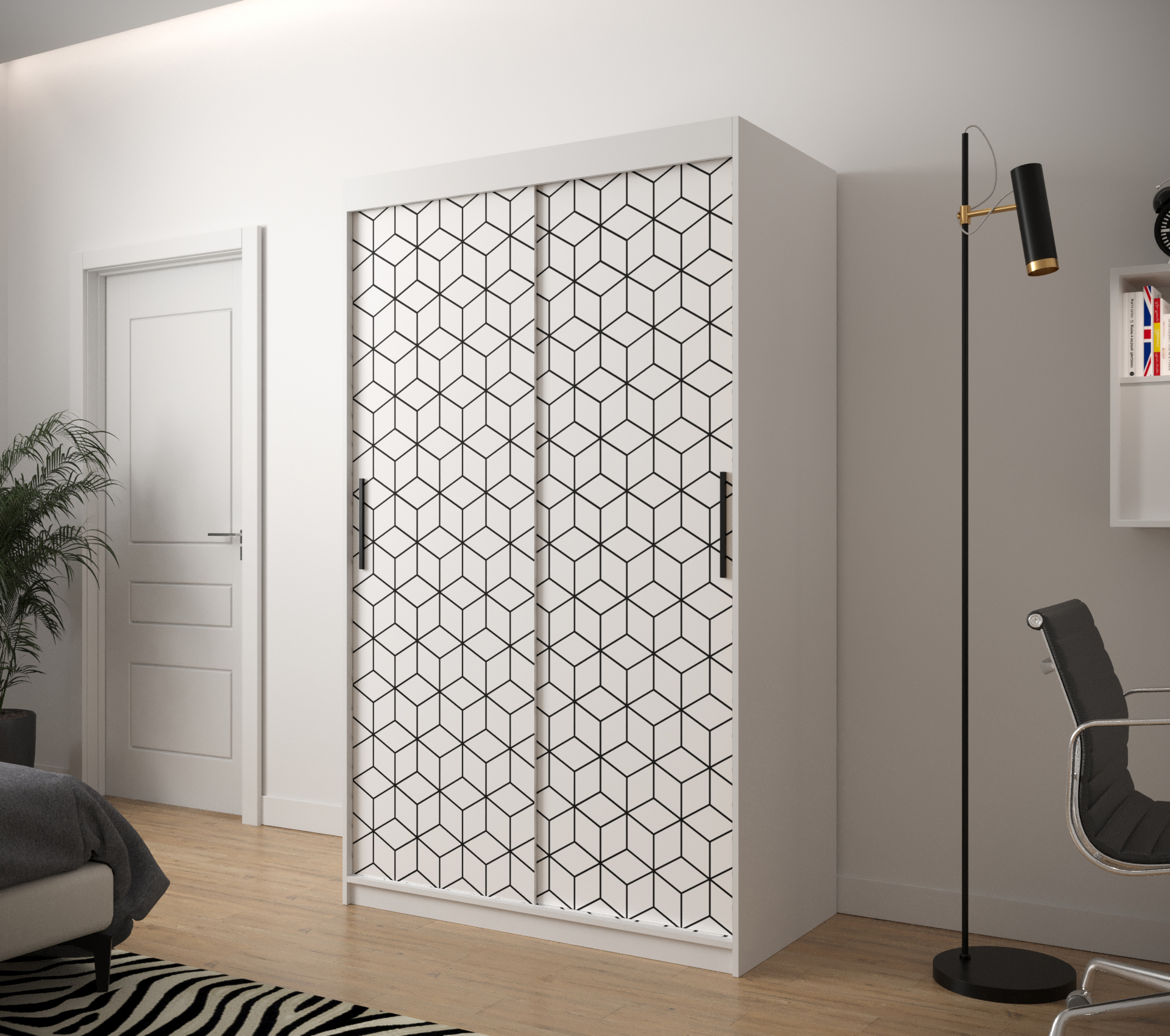 Šatní skříň Abi Plaster 1 Barva korpusu: Bílá Mat