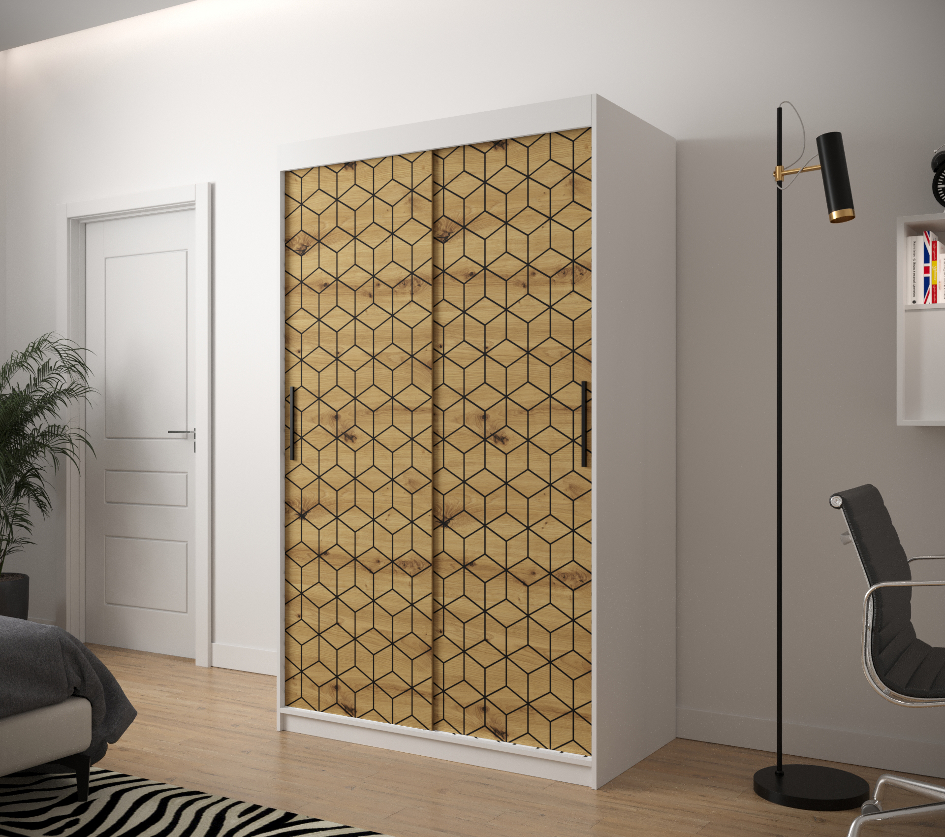 Šatní skříň Abi Plaster 1 Barva korpusu: Bílá Mat