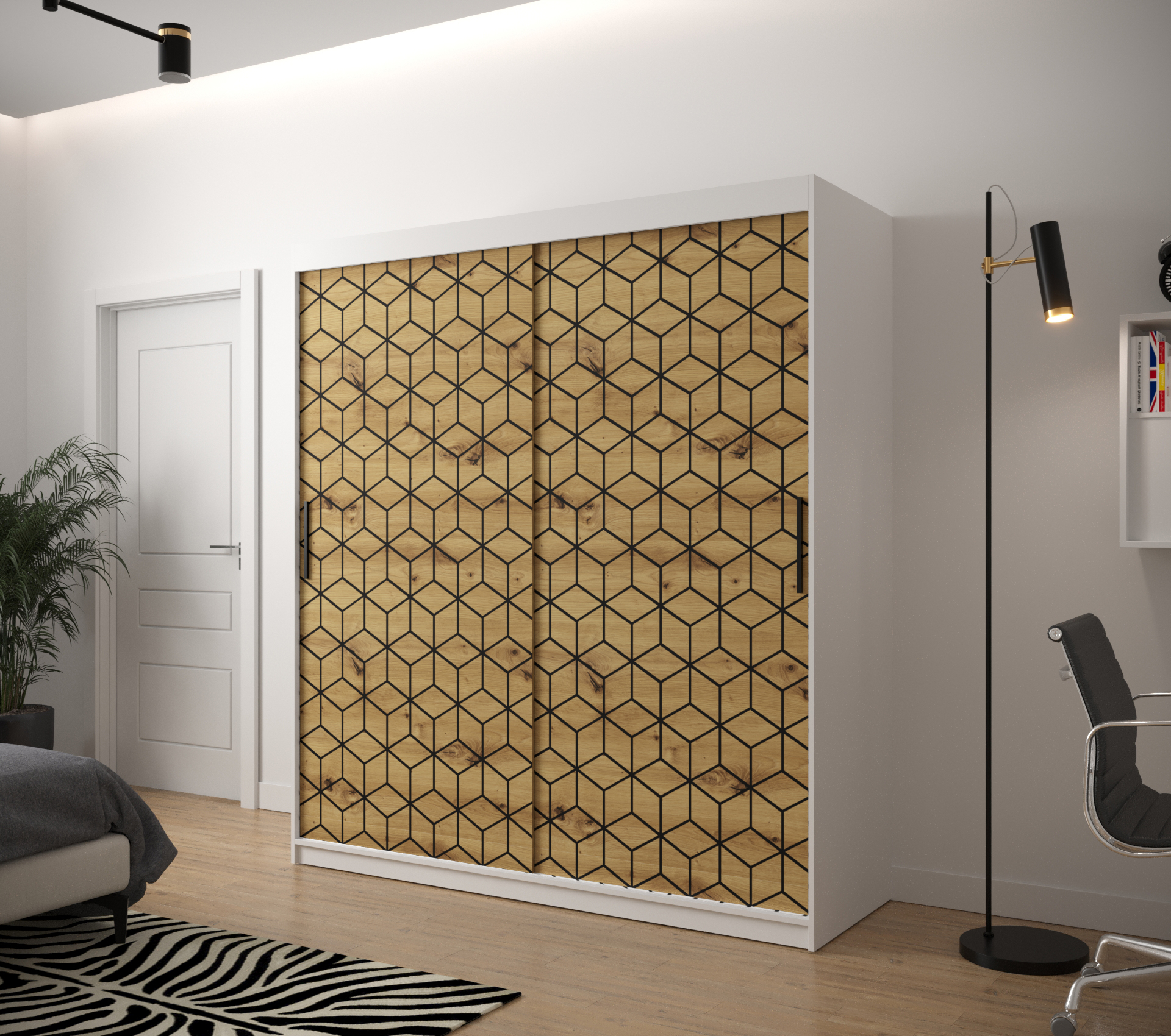 Šatní skříň Abi Plaster 1 Barva korpusu: Bílá Mat