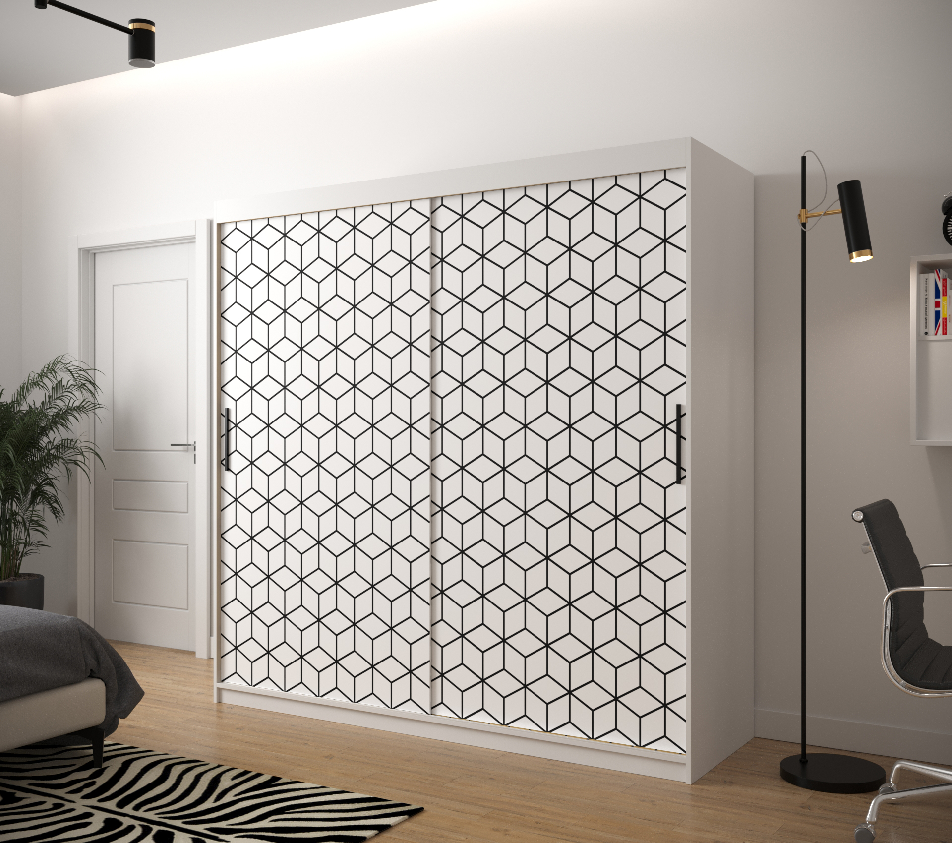 Šatní skříň Abi Plaster 1 Barva korpusu: Bílá Mat