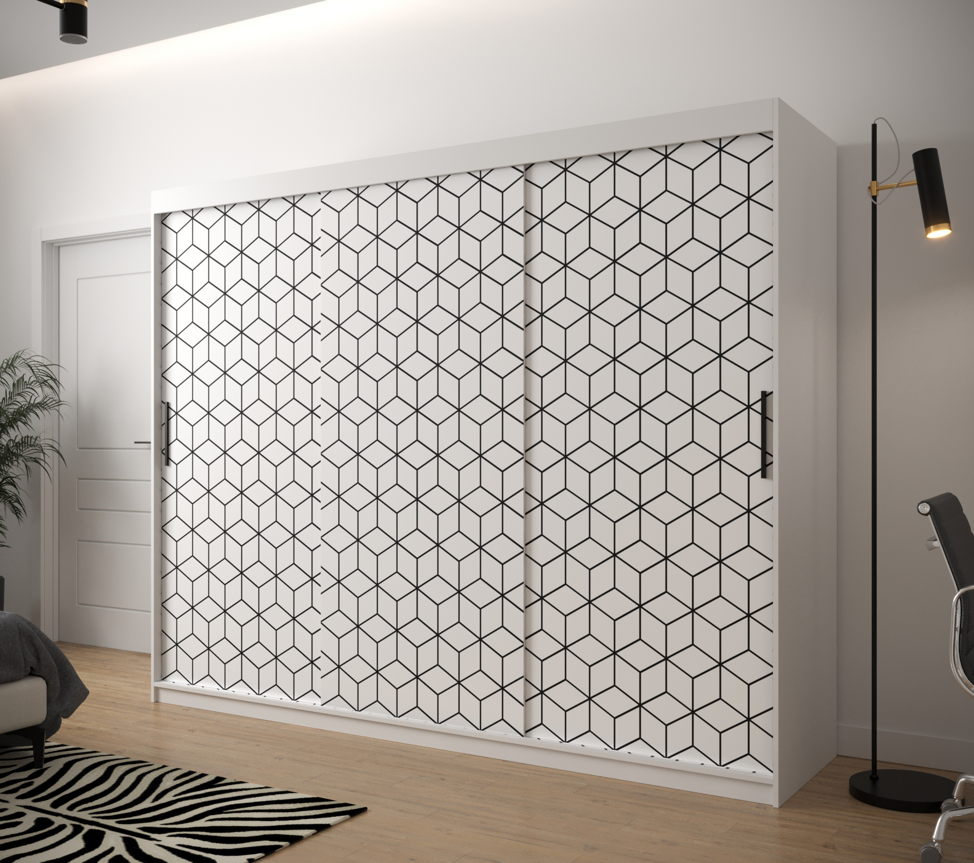 Šatní skříň Abi Plaster 1 Barva korpusu: Bílá Mat