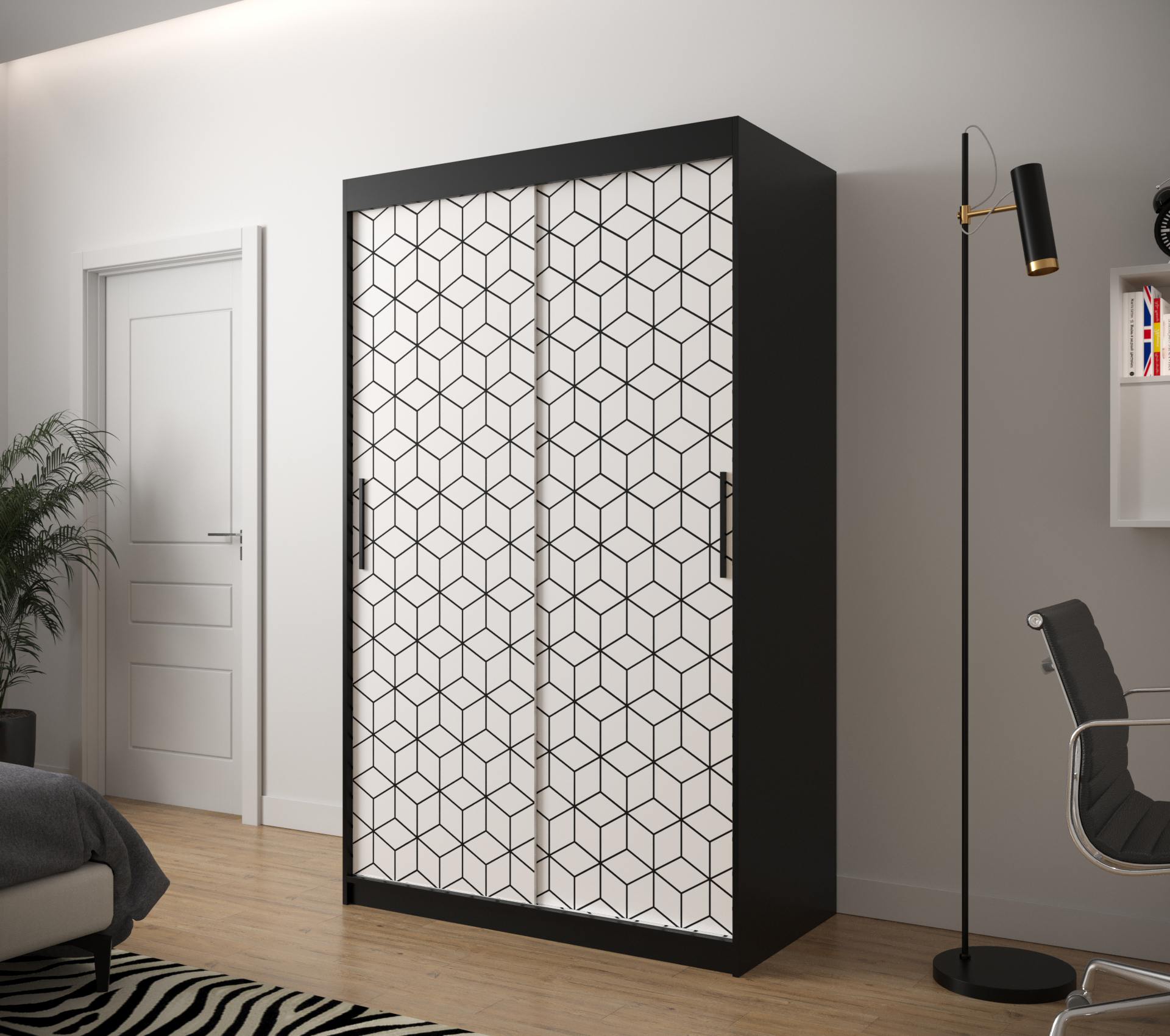 Šatní skříň Abi Plaster 1 Barva korpusu: Černá