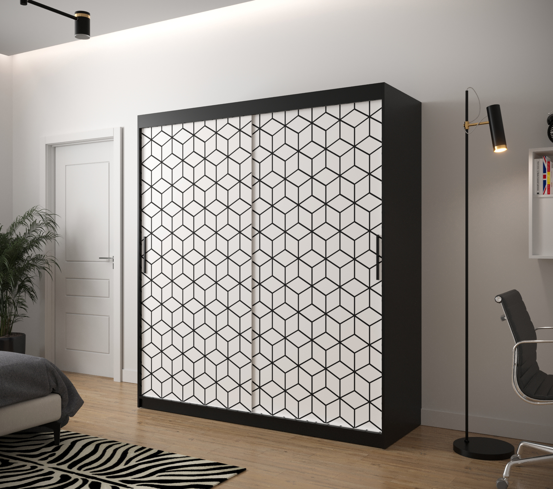 Šatní skříň Abi Plaster 1 Barva korpusu: Černá