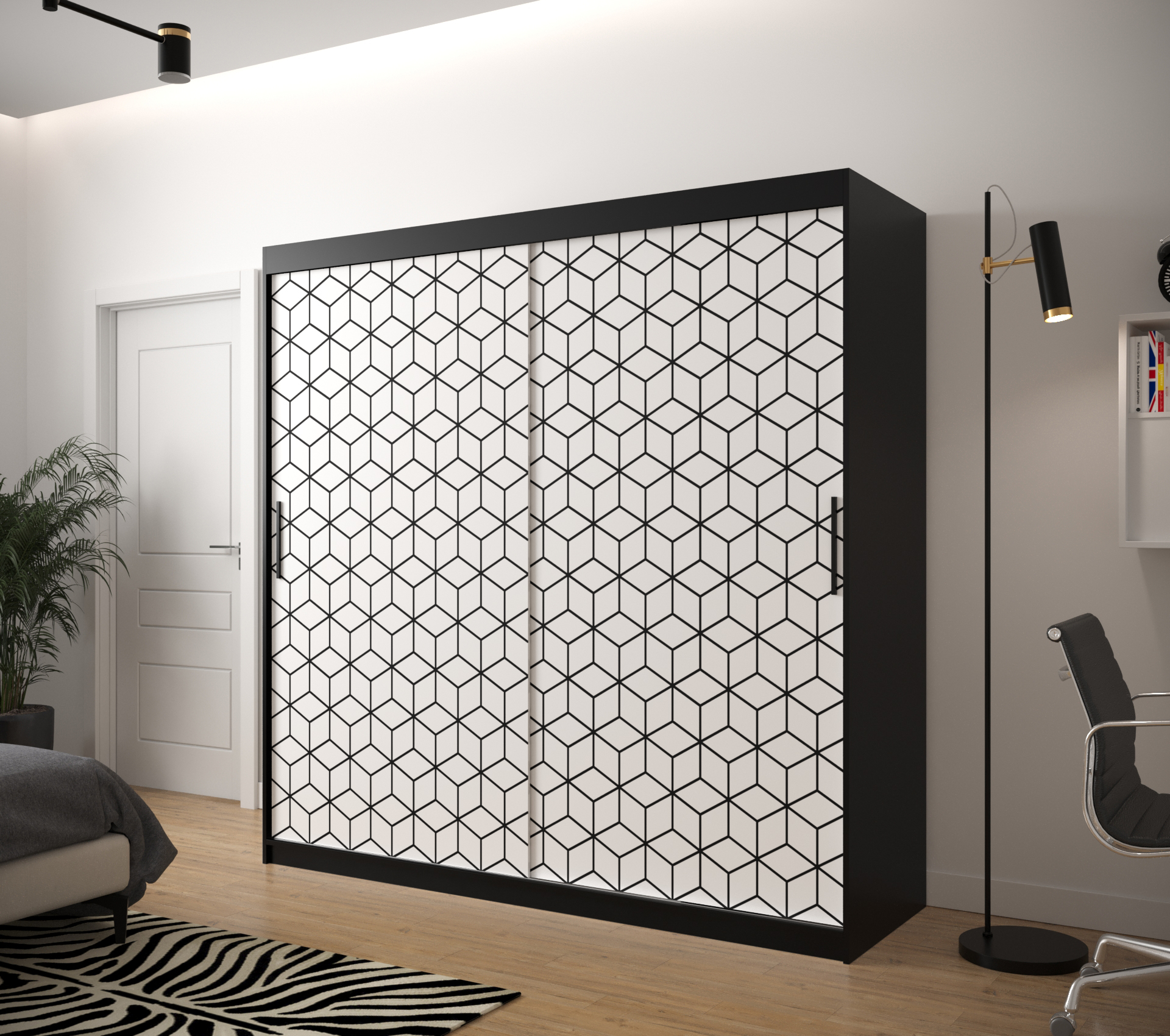 Šatní skříň Abi Plaster 1 Barva korpusu: Černá