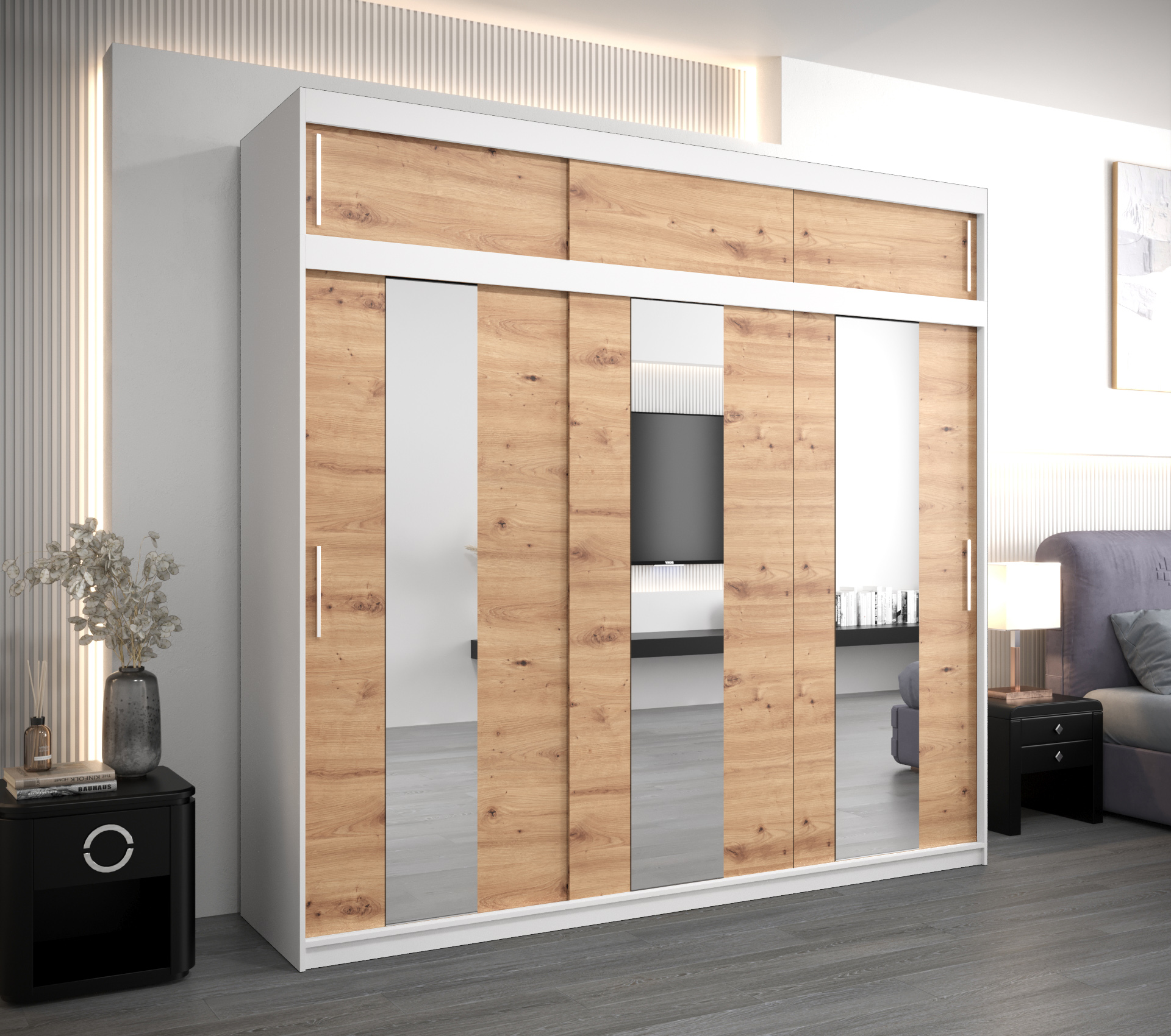 Šatní skříň Abi Po s nástavcem Barva korpusu: Bílá