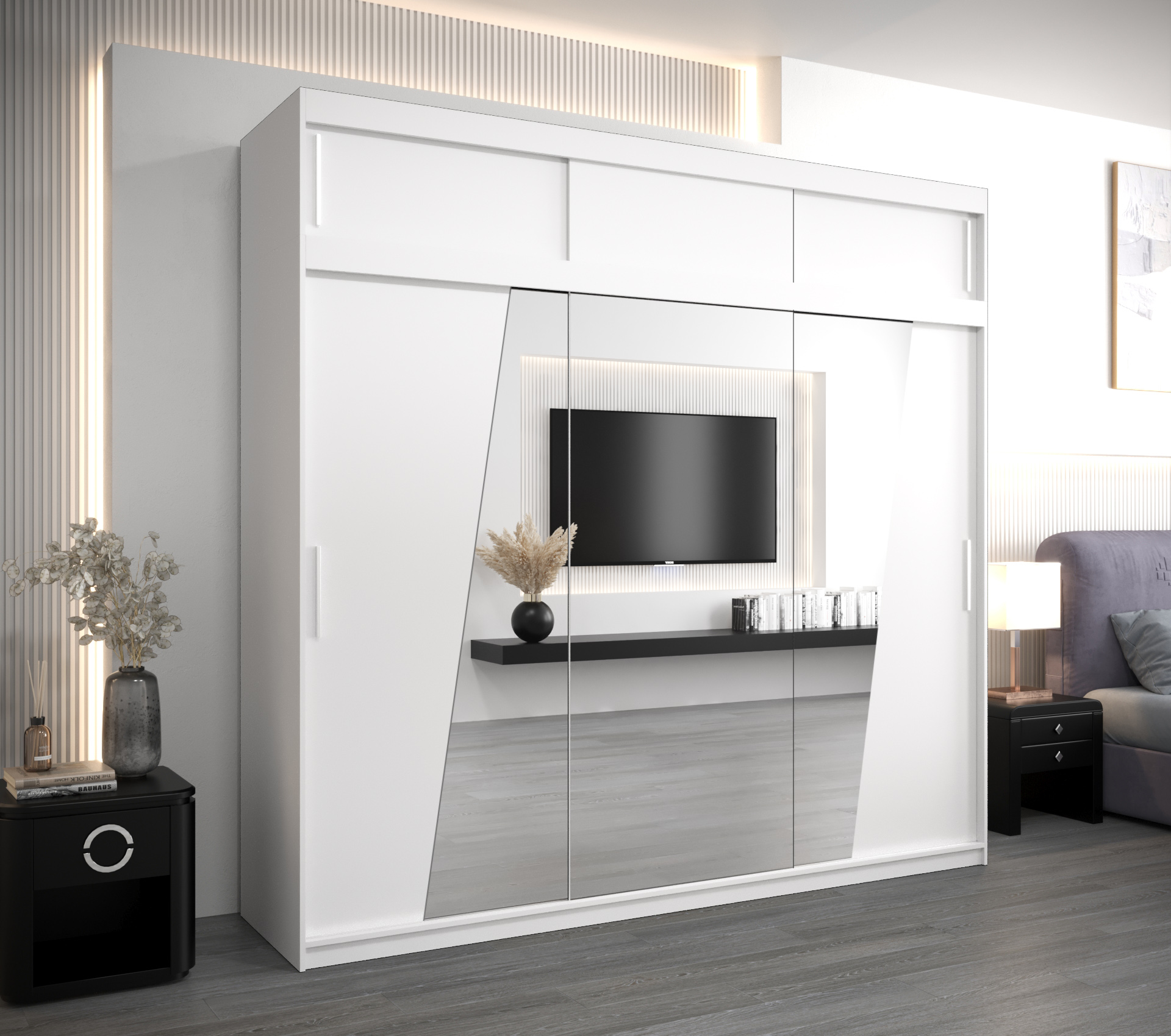 Šatní skříň Abi R0 s nástavcem Barva korpusu: Bílá