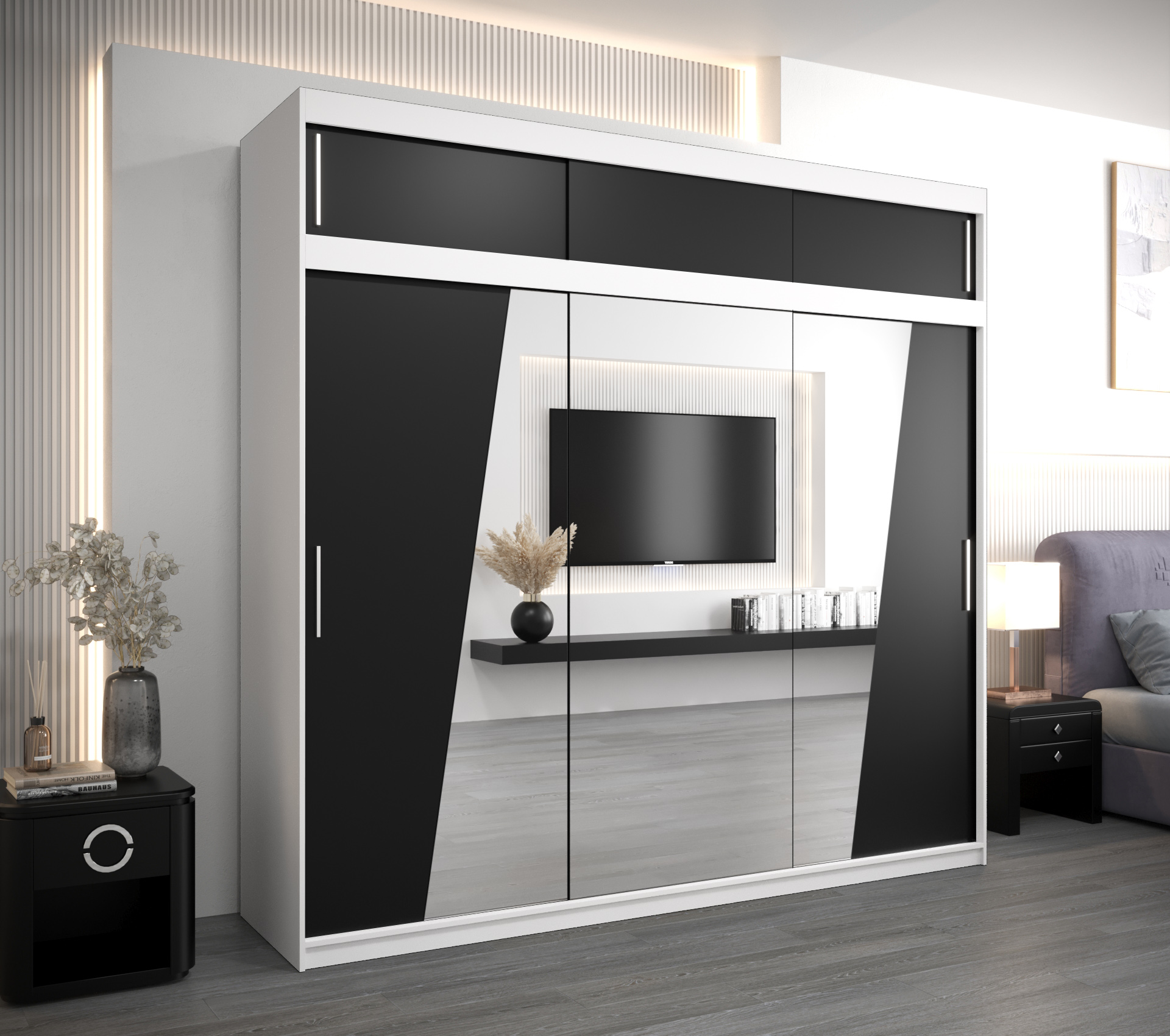 Šatní skříň Abi R0 s nástavcem Barva korpusu: Bílá