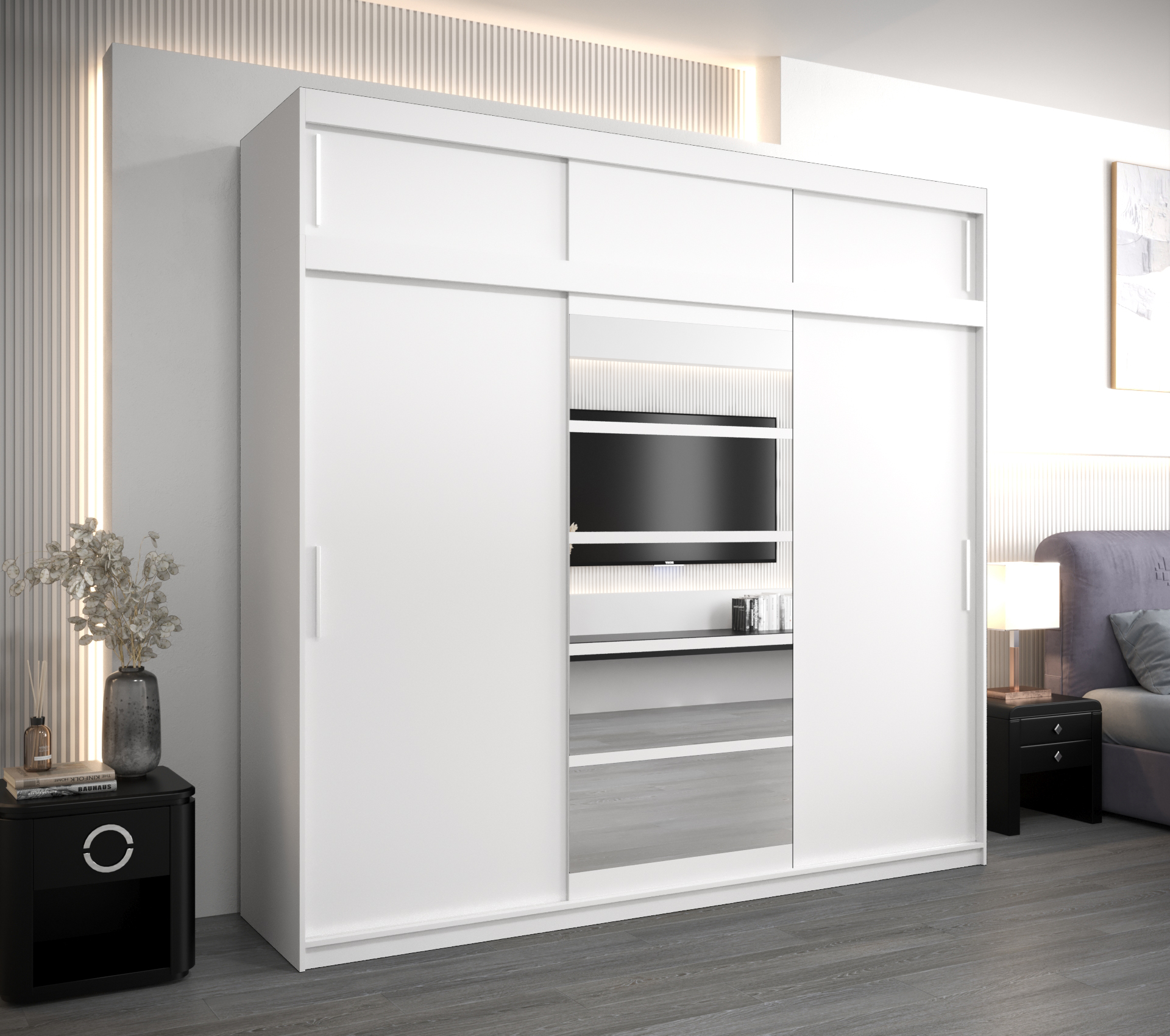 Šatní skříň Abi Roma 1 s nástavcem Barva korpusu: Bílá