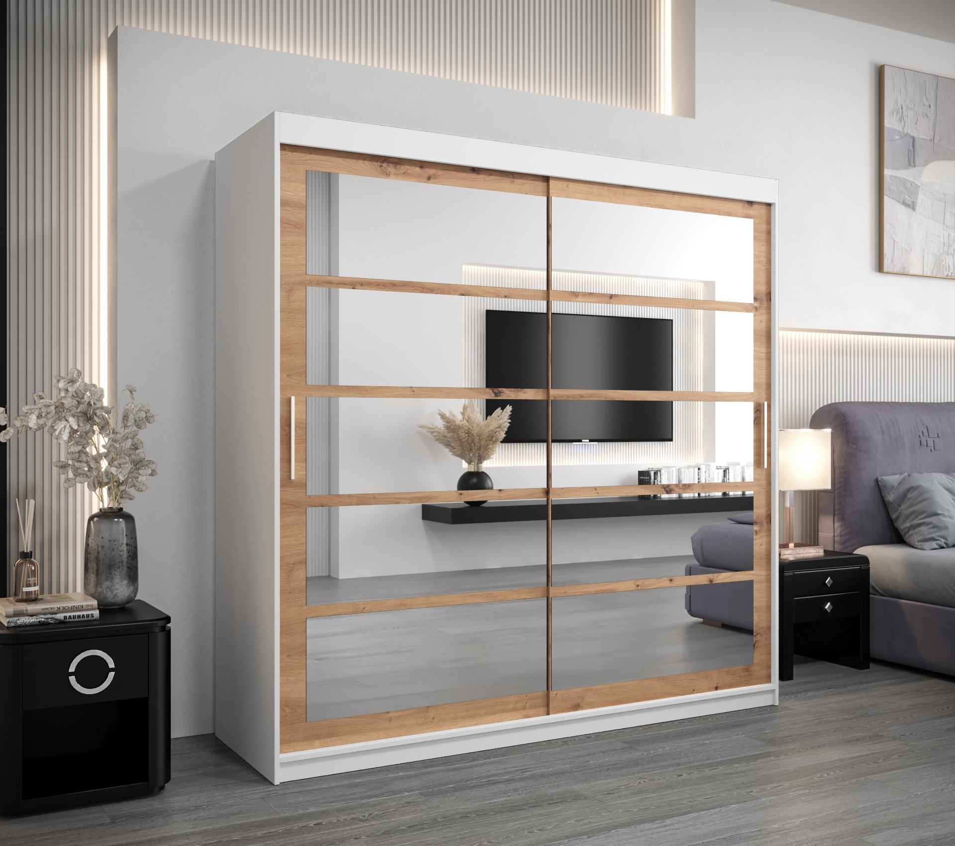 Šatní skříň Abi Roma 2 Barva korpusu: Bílá