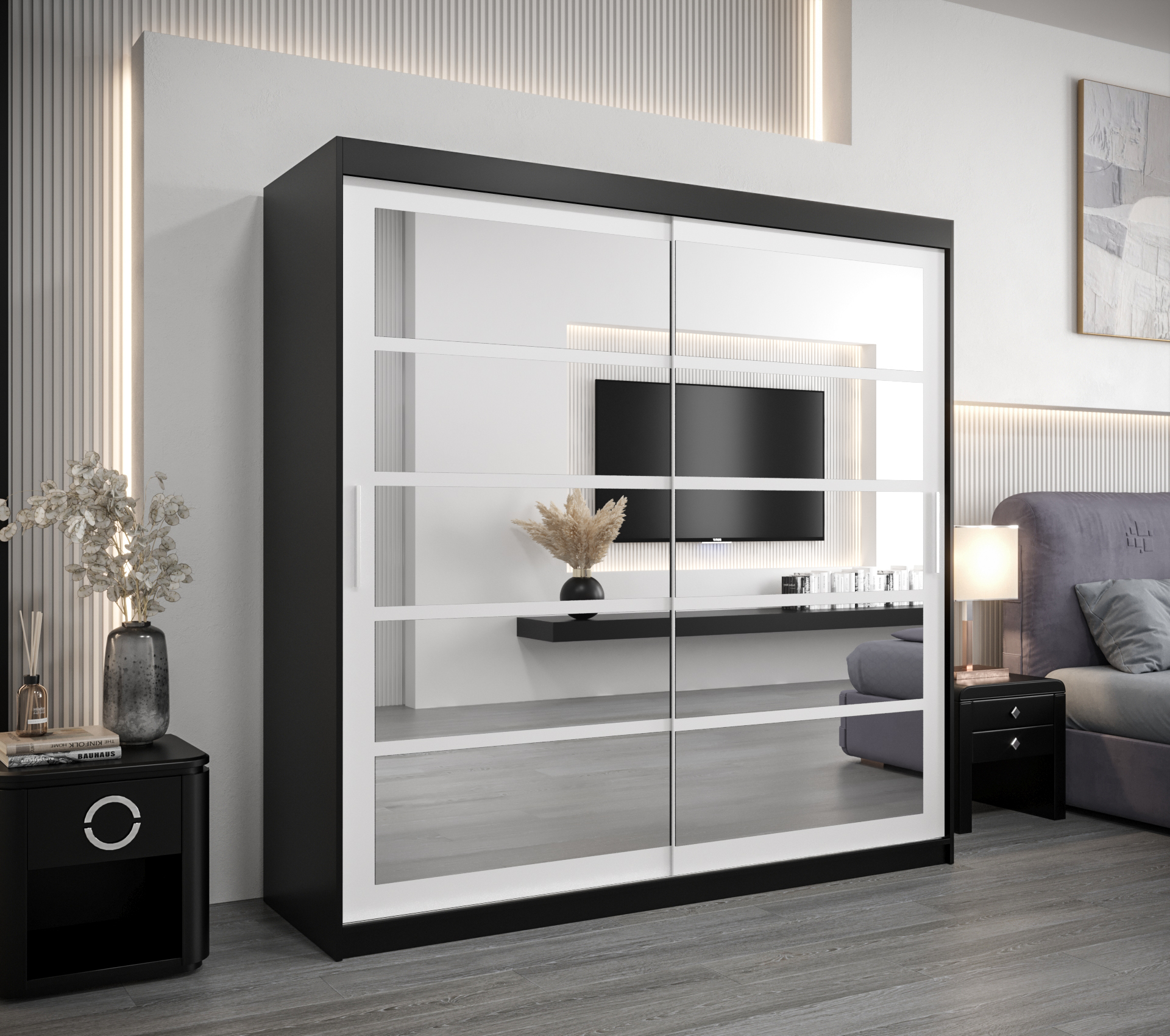 Šatní skříň Abi Roma 2 Barva korpusu: Černá