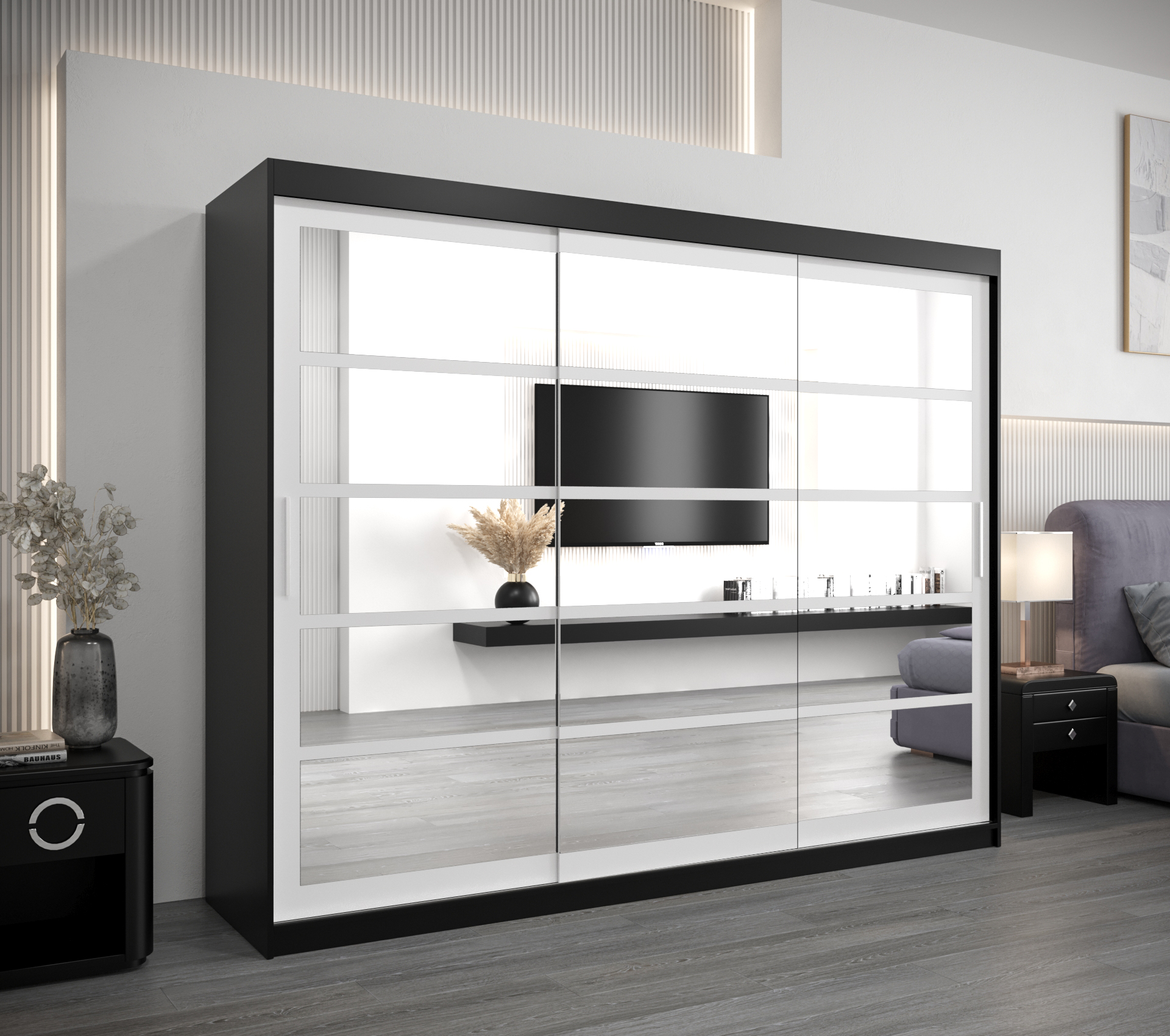 Šatní skříň Abi Roma 2 Barva korpusu: Černá