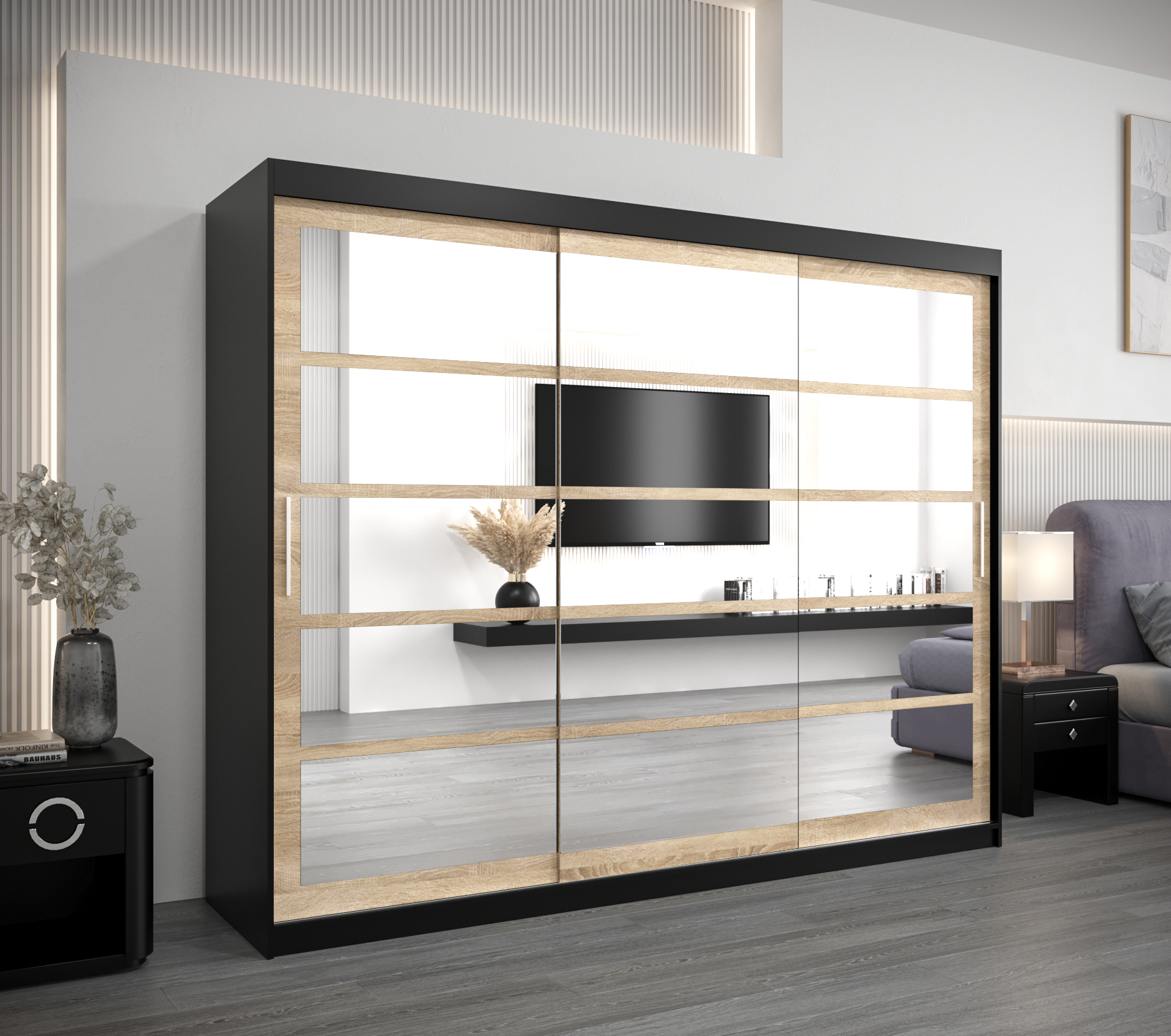 Šatní skříň Abi Roma 2 Barva korpusu: Černá