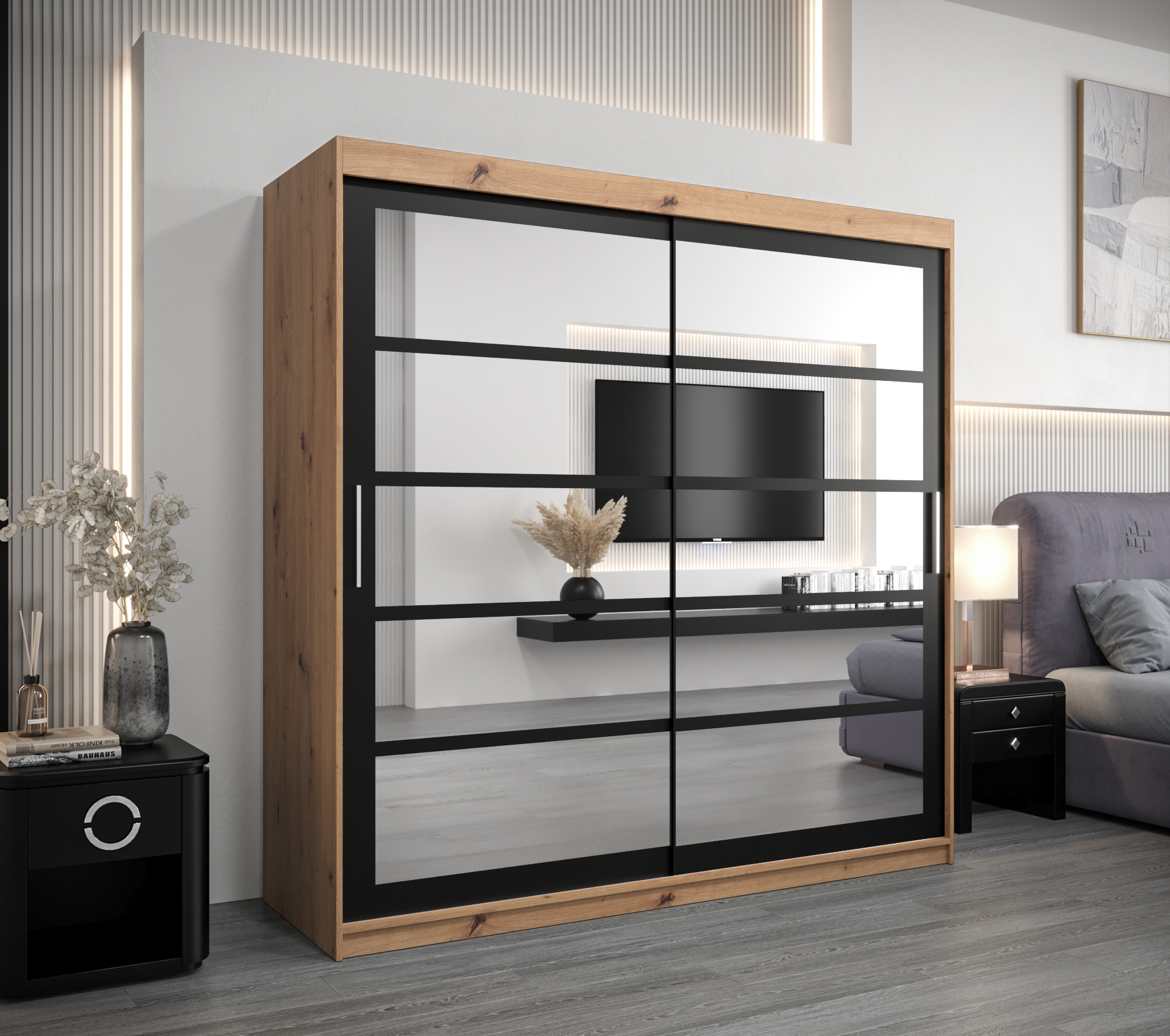 Šatní skříň Abi Roma 2 Barva korpusu: Dub - Artisan