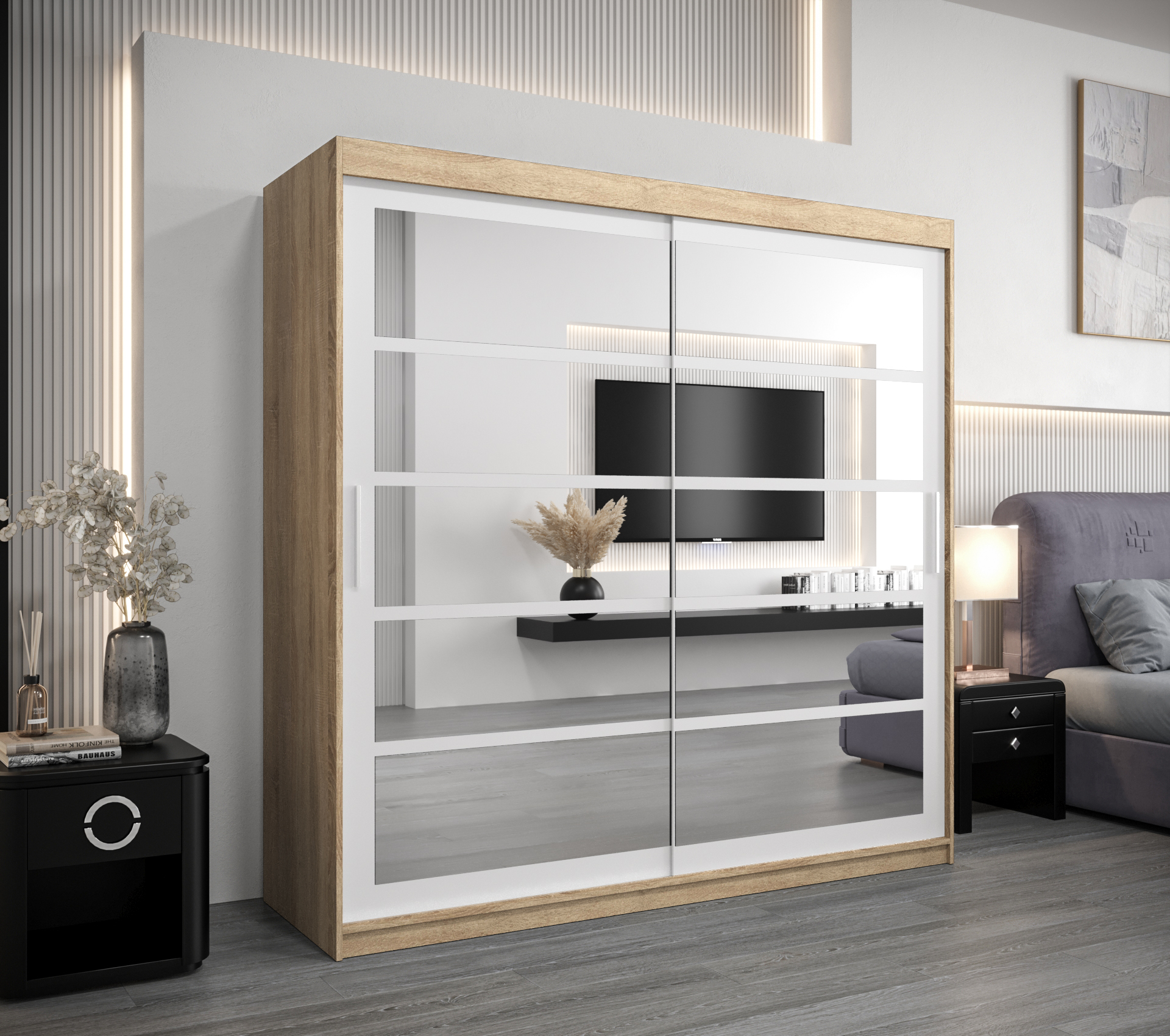 Šatní skříň Abi Roma 2 Barva korpusu: Dub - sonoma