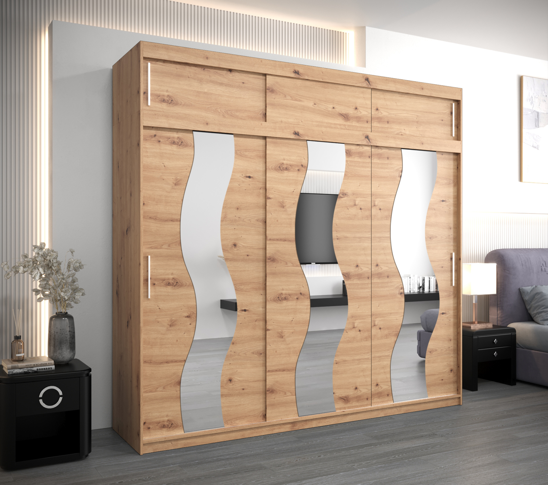 Šatní skříň Abi Se s nástavcem Barva korpusu: Dub - Artisan