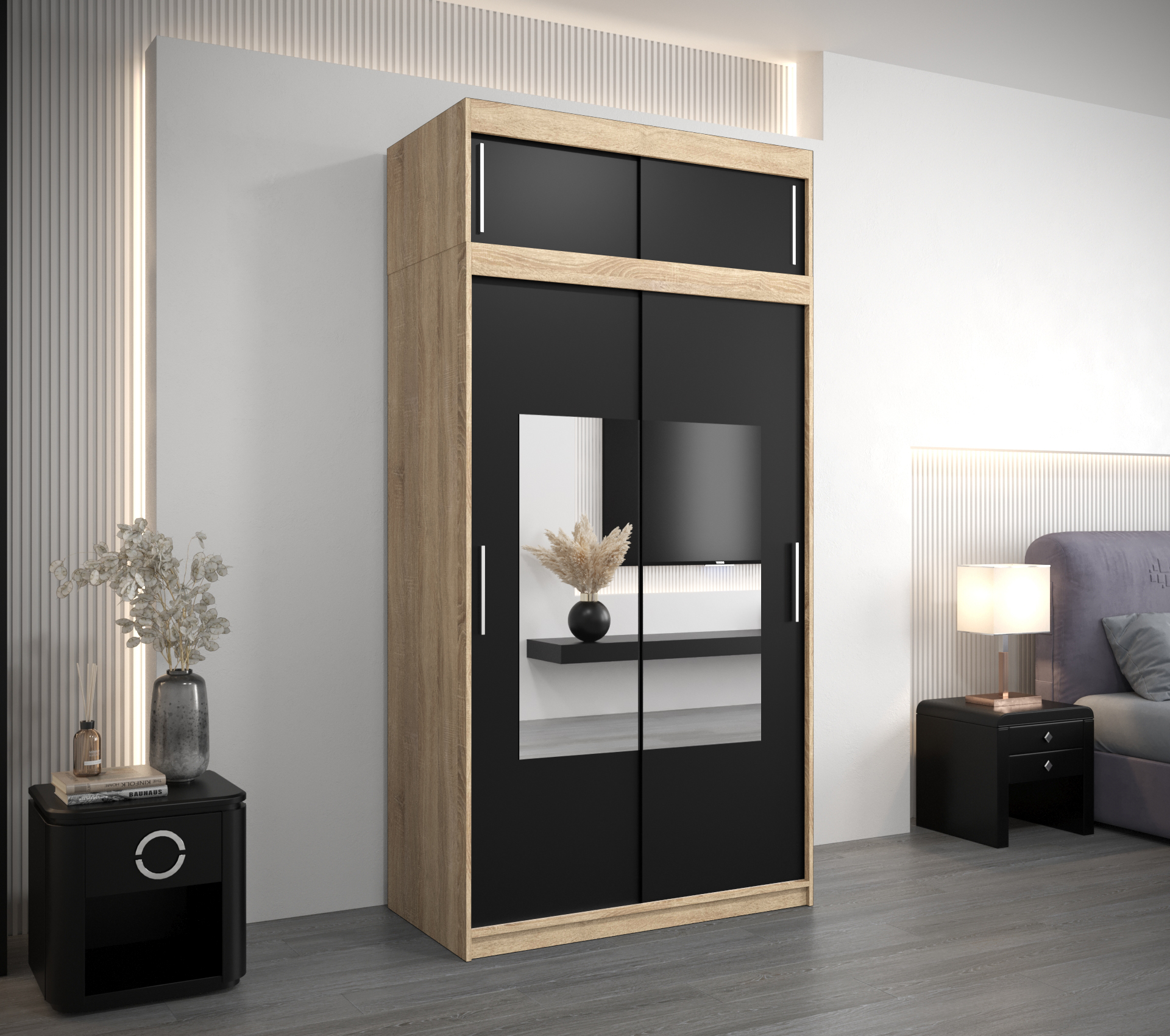 Šatní skříň Abi Torino s nástavcem Rozměry: 120 cm