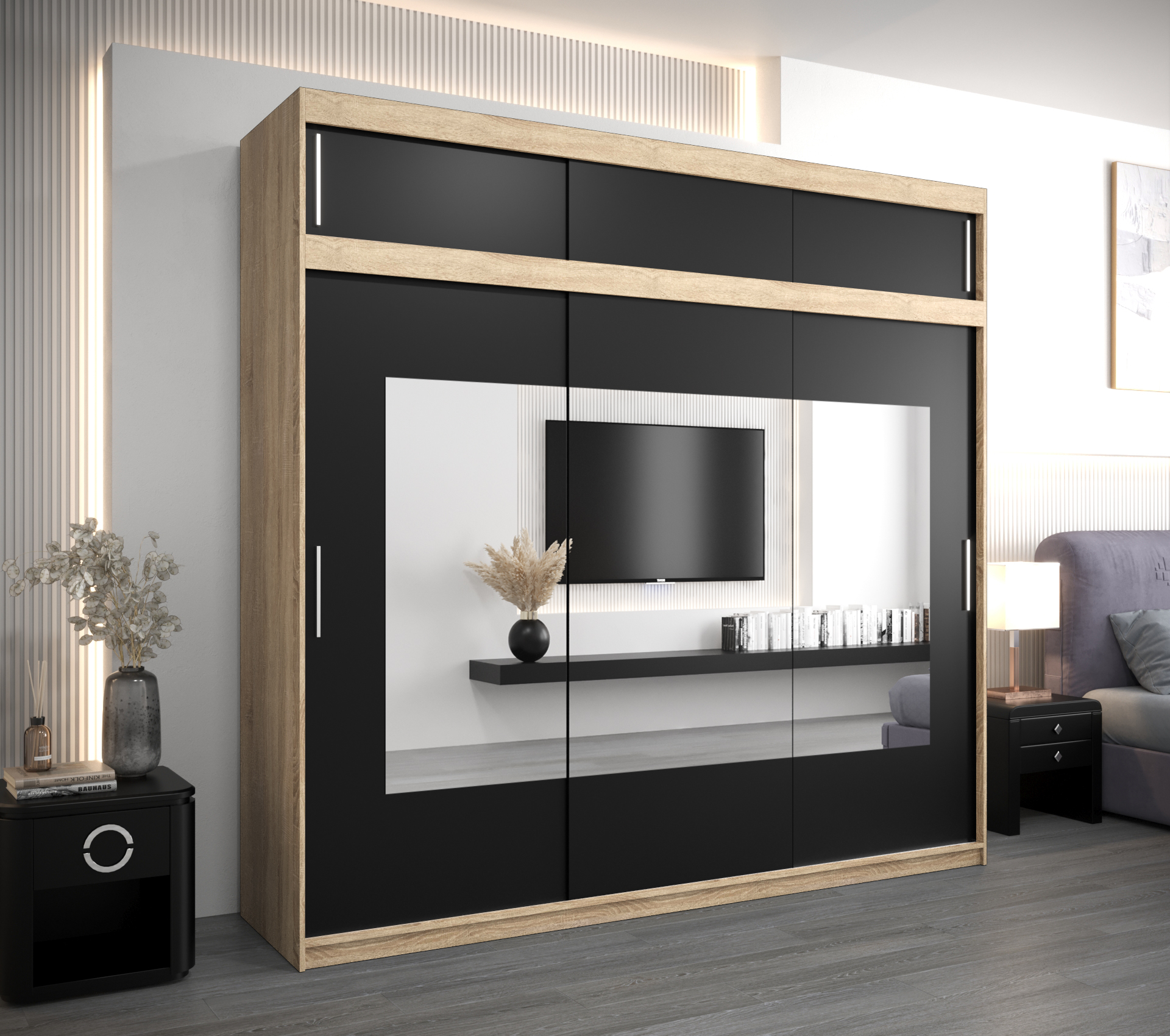 Šatní skříň Abi Torino s nástavcem Rozměry: 250 cm
