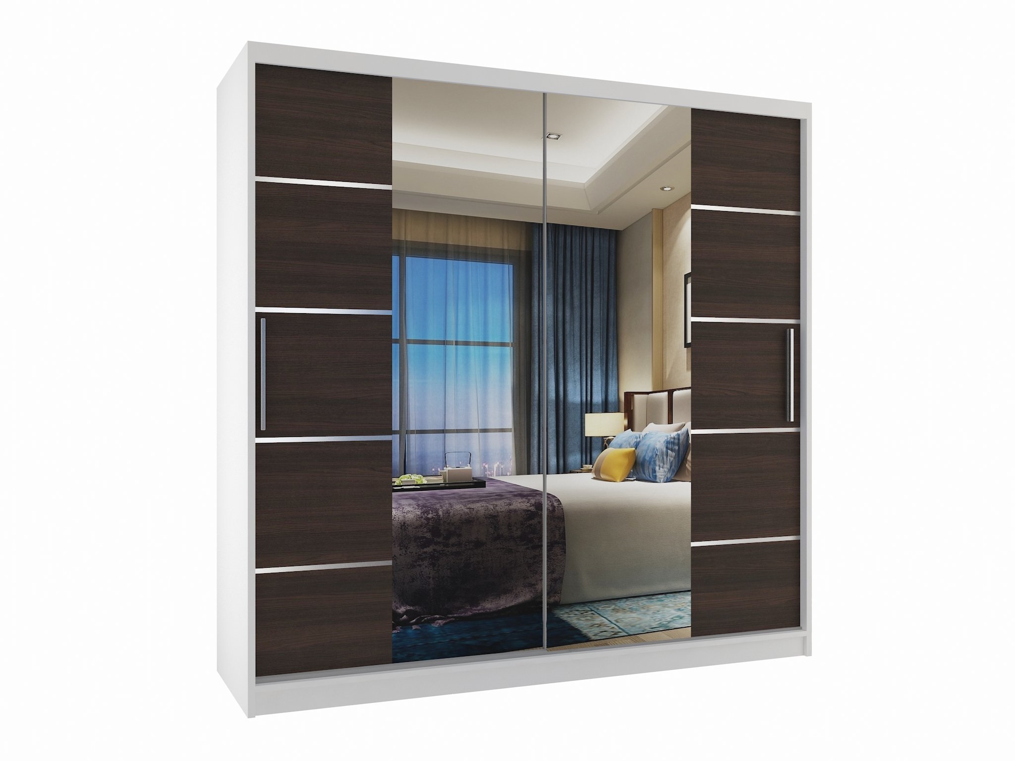 Šatní skříň ME SZP5 200 cm Dveře: Kaštan - wenge