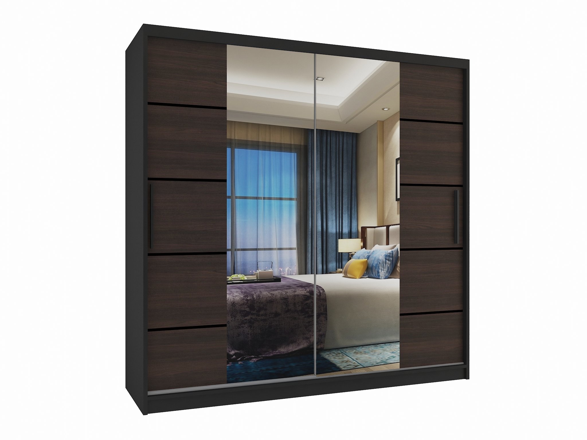 Šatní skříň ME SZP5 200 cm Dveře: Kaštan - wenge