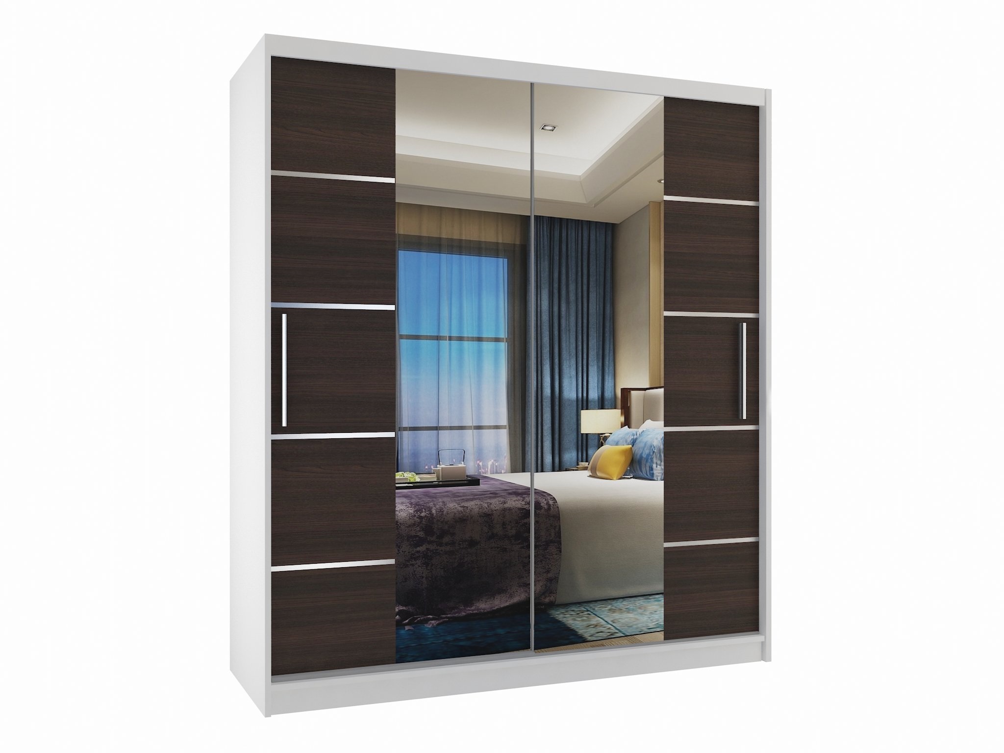 Šatní skříň ME SZP6 133 cm Dveře: Kaštan - wenge