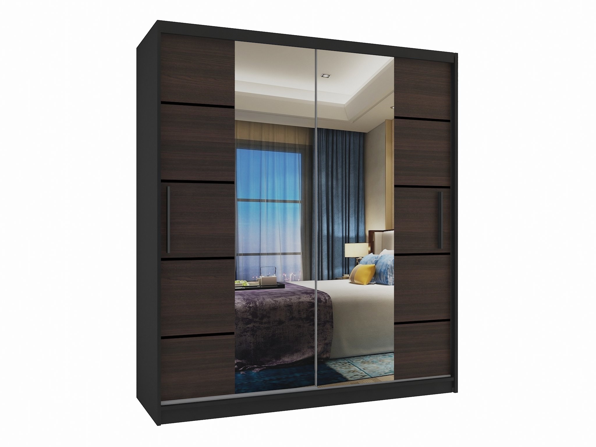 Šatní skříň ME SZP6 133 cm Dveře: Kaštan - wenge