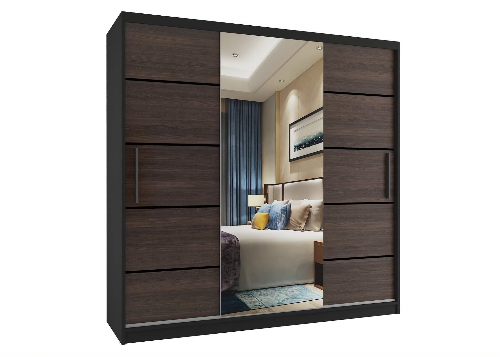 Šatní skříň MT SZP5 200 cm Dveře: Kaštan - wenge