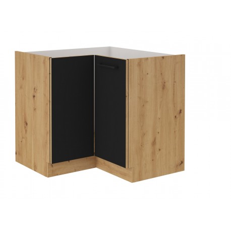 Spodní rohová skříňka Modena 89x89 DN 1F BB Barva korpusu: Dub Artisan + Černý mat