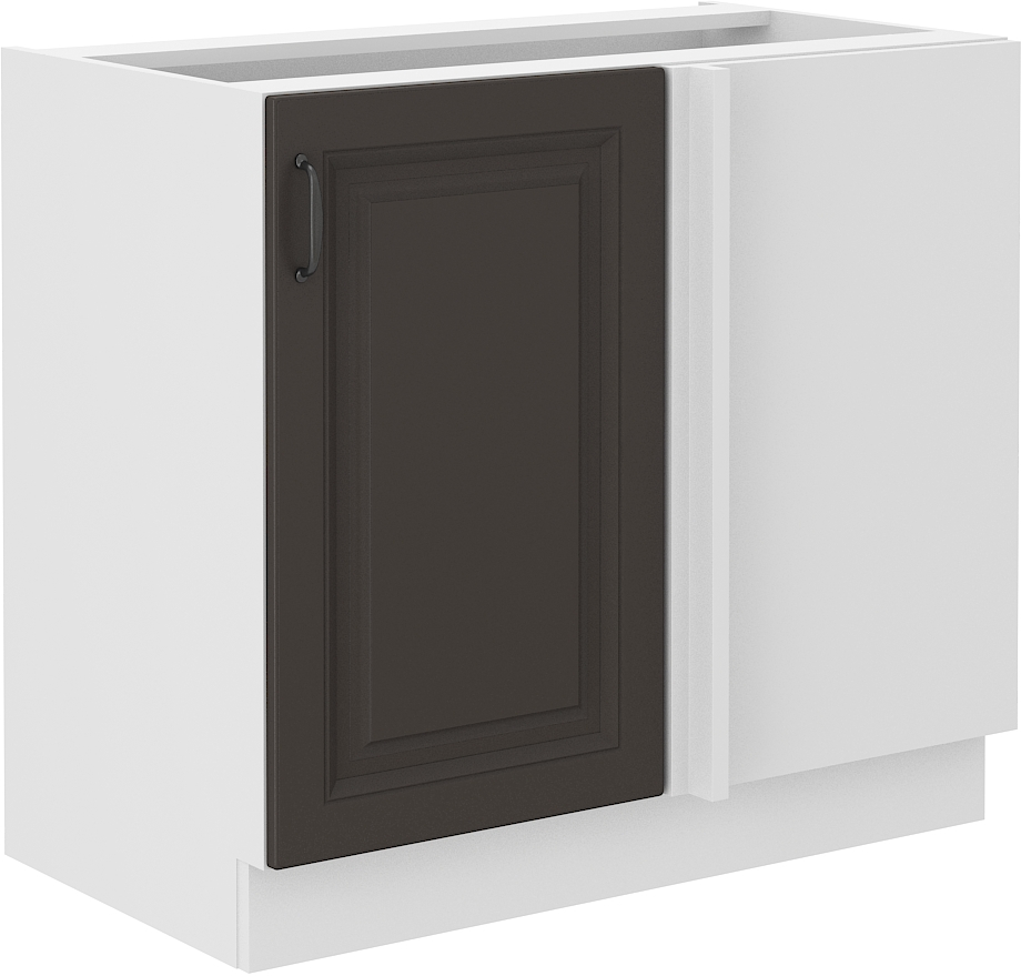 Spodní rohová skříňka Stilo 105 ND 1F Barva korpusu: Grafit + Bílá