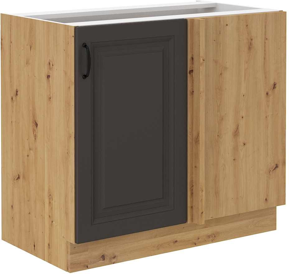 Spodní rohová skříňka Stilo 105 ND 1F Barva korpusu: Grafit + Dub artisan