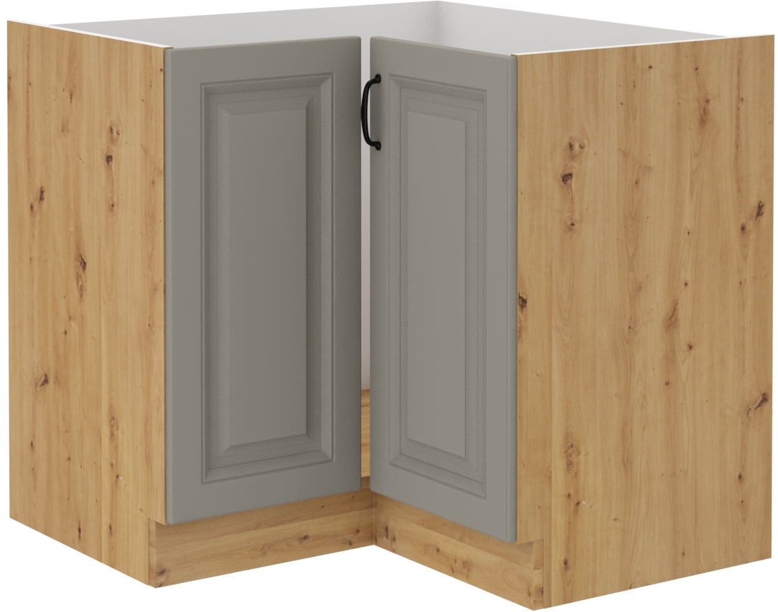 Spodní rohová skříňka Stilo 89x89 DN 1F BB Barva korpusu: Clay Grey + Dub artisan