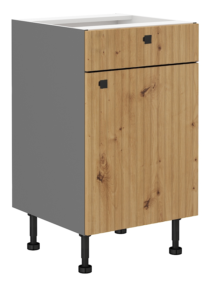 Spodní skříňka Ava 50 D 1F 1S BB Barva korpusu: Antracit + Dub artisan