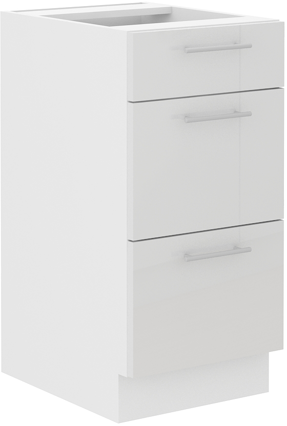 Spodní skříňka Lara 40 D 3S BB Barva korpusu: Bílá + Bílý lesk