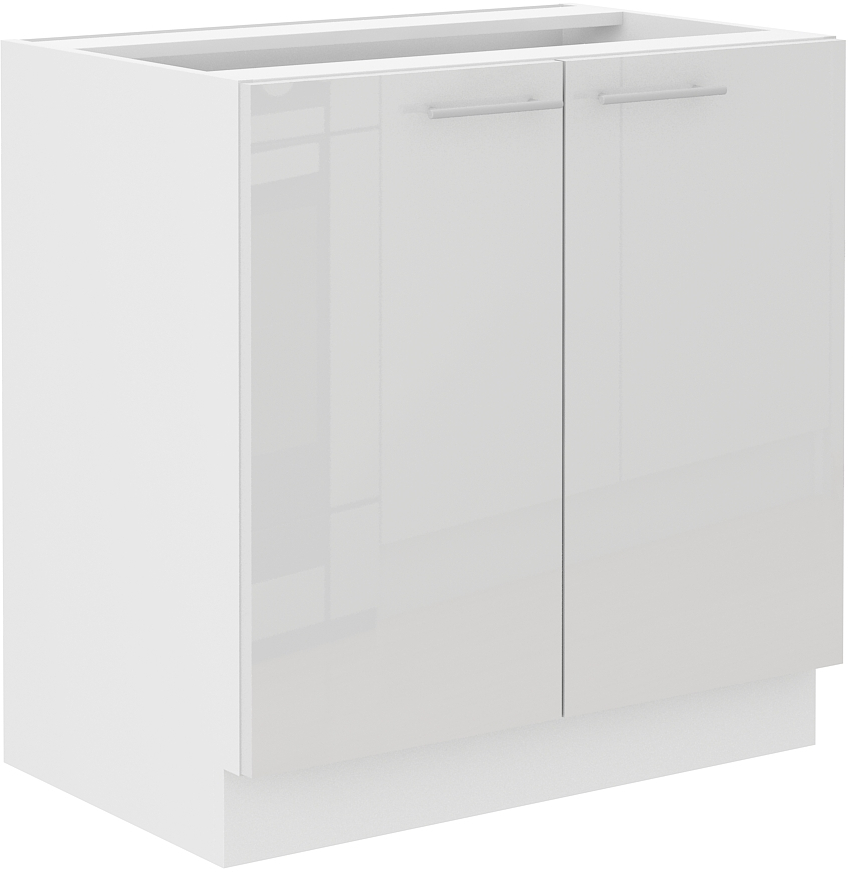 Spodní skříňka Lara 80 D 2F BB Barva korpusu: Bílá + Bílý lesk