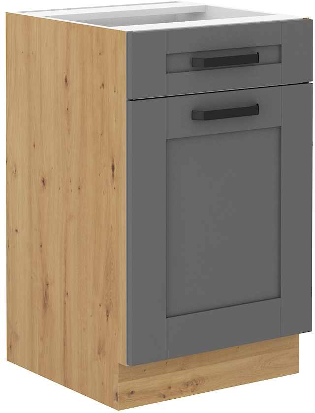 Spodní skříňka Luna 50 D 1F 1S BB Barva korpusu: Dust Grey + Dub artisan