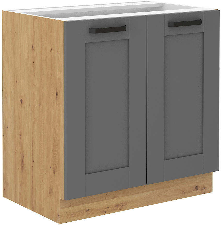 Spodní skříňka Luna 80 D 2F BB Barva korpusu: Dust Grey + Dub artisan