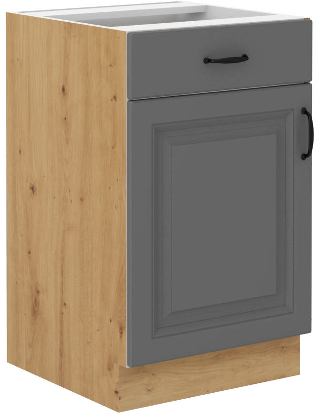 Spodní skříňka Stilo 50 D 1F 1S BB Barva korpusu: Dust Grey + Dub artisan