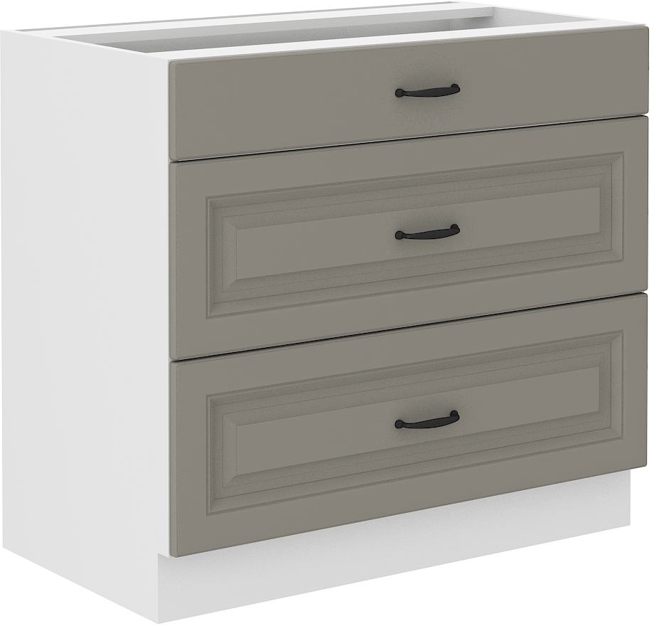 Spodní skříňka Stilo 80 D 3S BB Barva korpusu: Clay Grey + Bílá