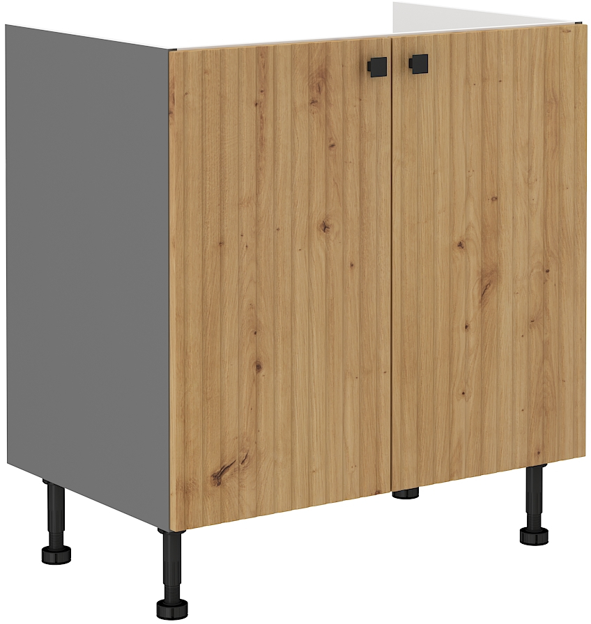 Spodní skříňka pod dřez Ava 80 ZL 2F BB Barva korpusu: Antracit + Dub artisan