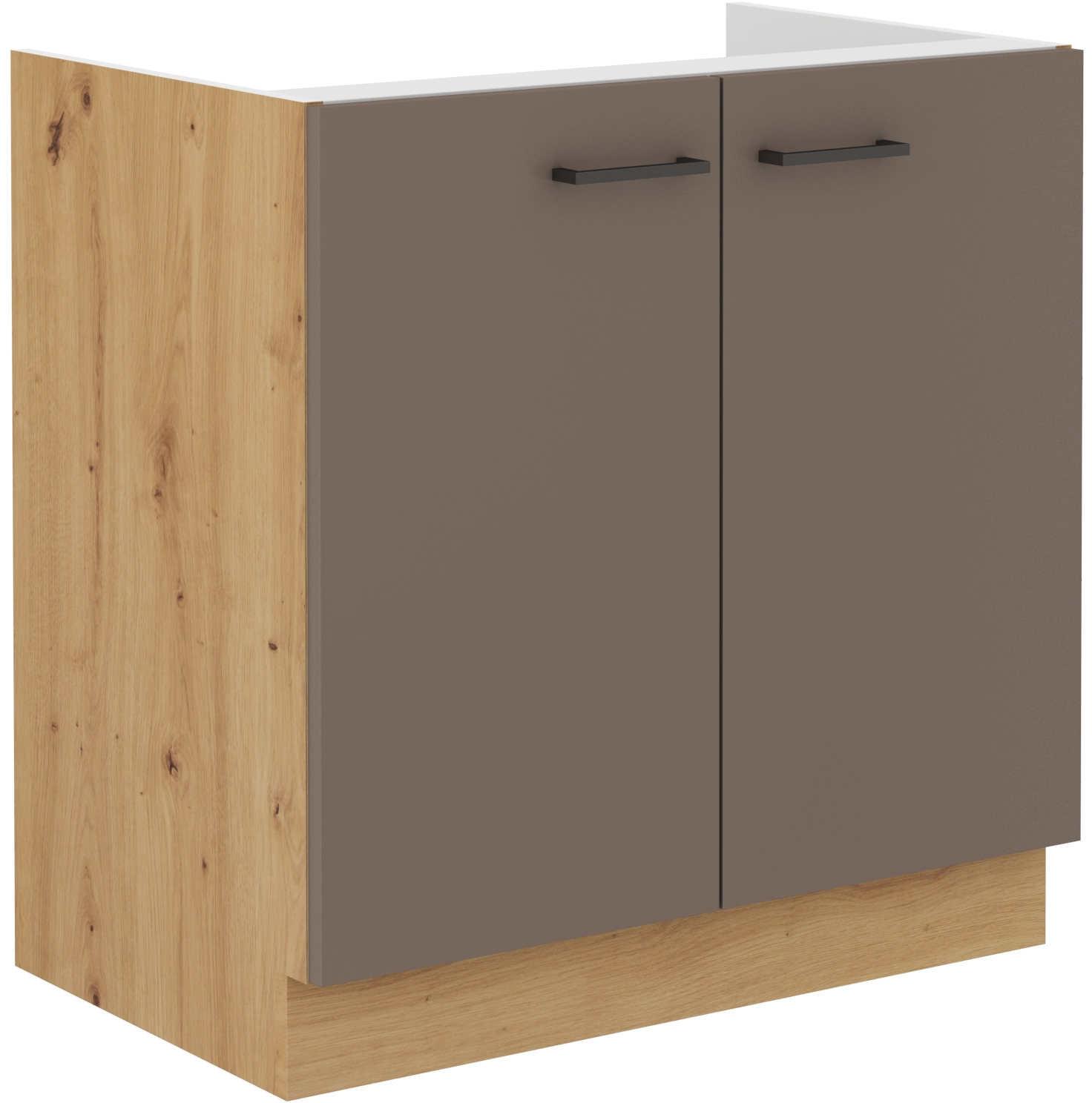 Spodní skříňka pod dřez Bolonia 80 ZL 2F BB Barva korpusu: Dub Artisan + Truffle Grey