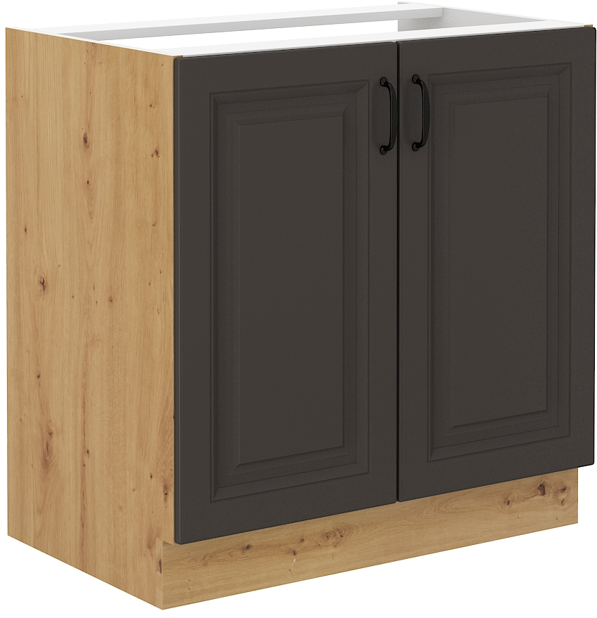 Spodní skříňka pod dřez Stilo 80 ZL 2F BB Barva korpusu: Grafit + Dub artisan