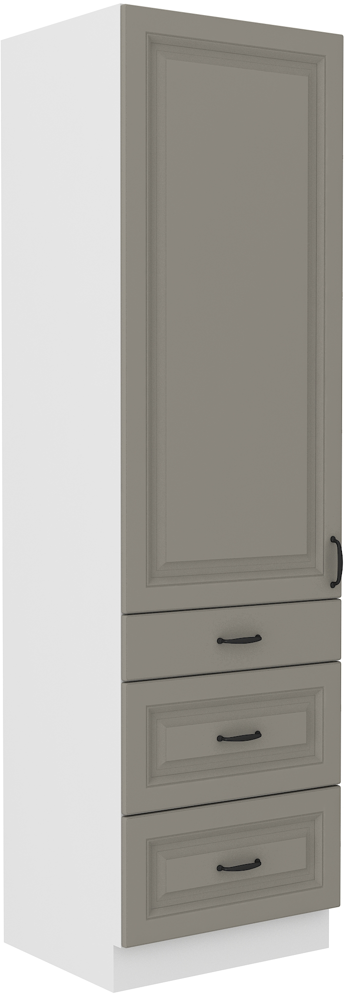Vysoká potravinová skříňka Stilo 60 DKS-210 3S 1F Barva korpusu: Clay Grey + Bílá