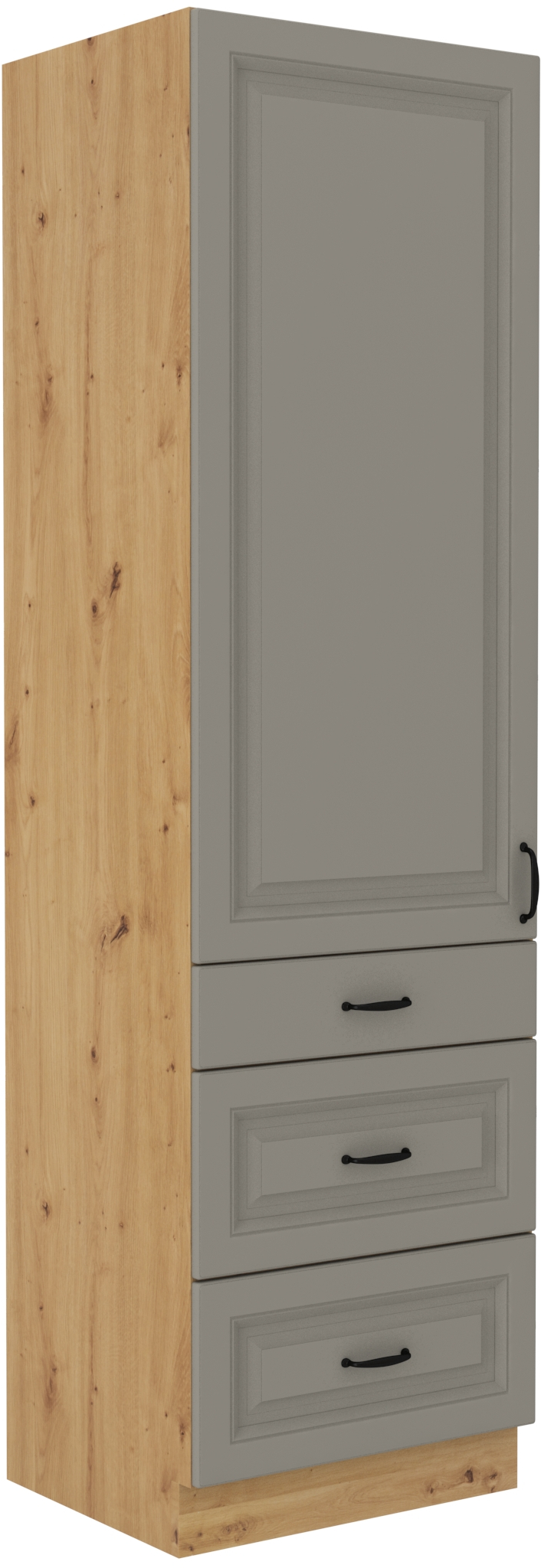 Vysoká potravinová skříňka Stilo 60 DKS-210 3S 1F Barva korpusu: Clay Grey + Dub artisan