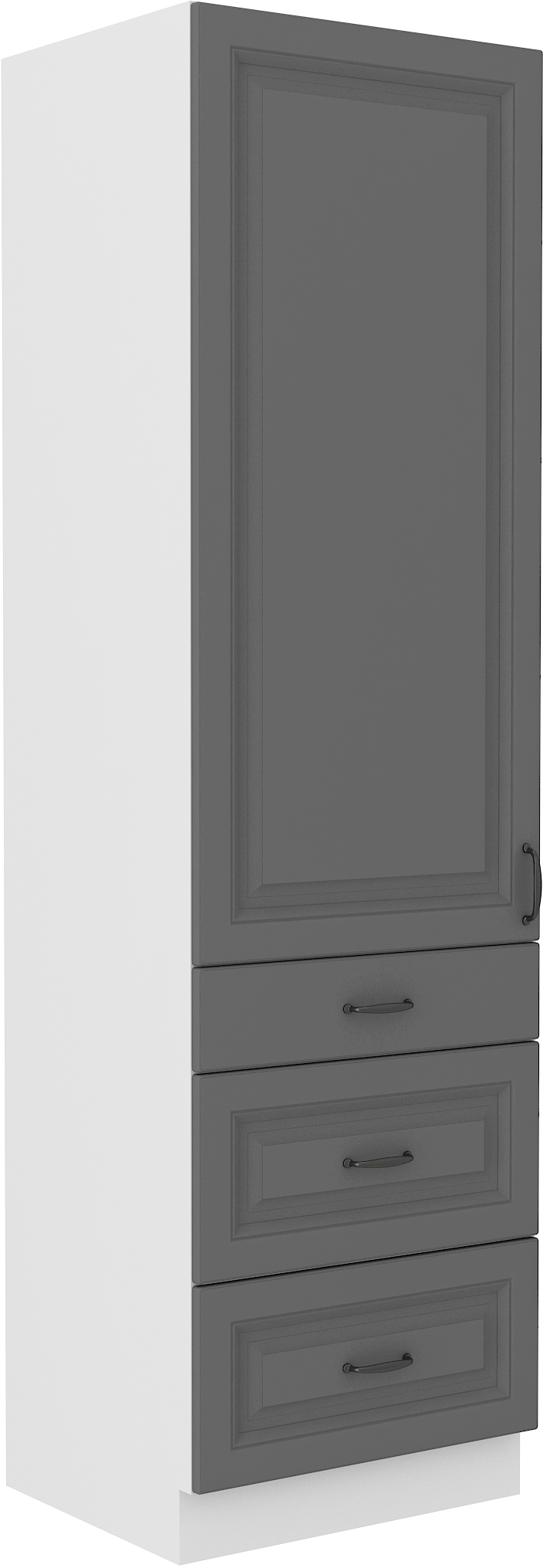 Vysoká potravinová skříňka Stilo 60 DKS-210 3S 1F Barva korpusu: Dust Grey + Bílá